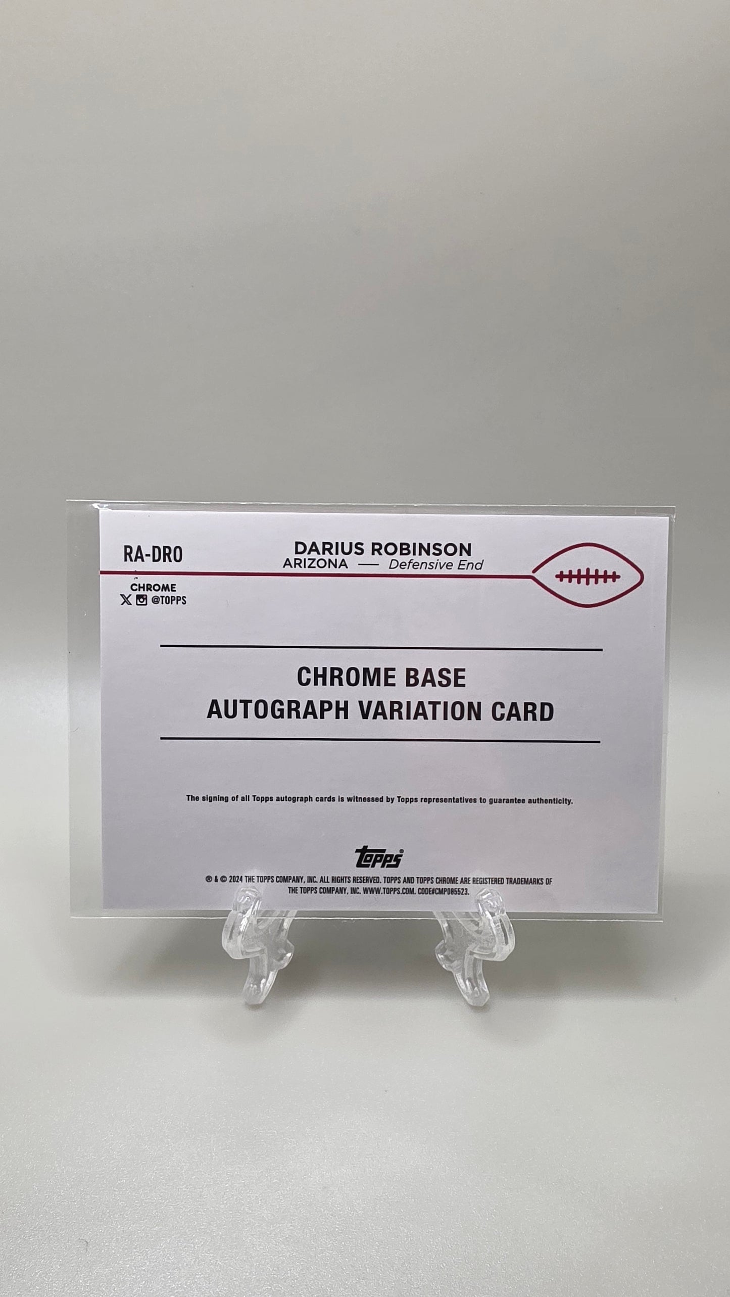 2024 Topps Chrome Darius Robinson Aqua Rookie Refractor Auto /199 #RA-DRO