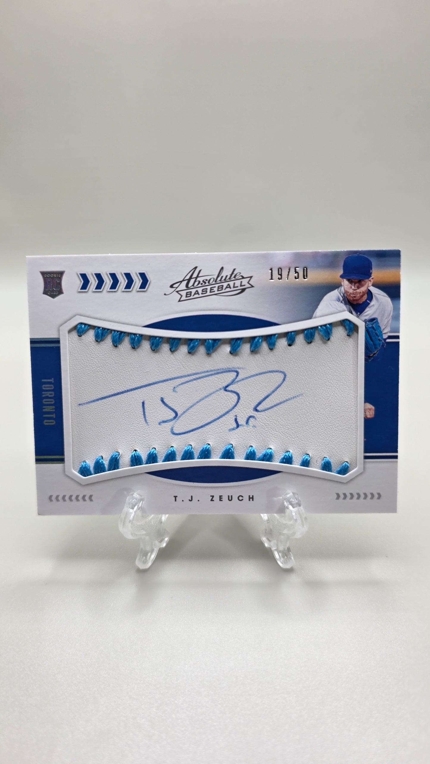 2020 Absolute Baseball T.J.Zeuch Rookie Patch Auto #/50 Card #144