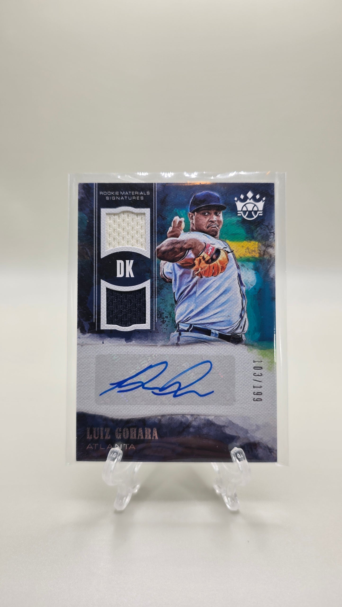 2018 Panini Diamond Kings Materials Signatures Luiz Gohara Rookie Patch Auto #103/199 Card# RMS-LG