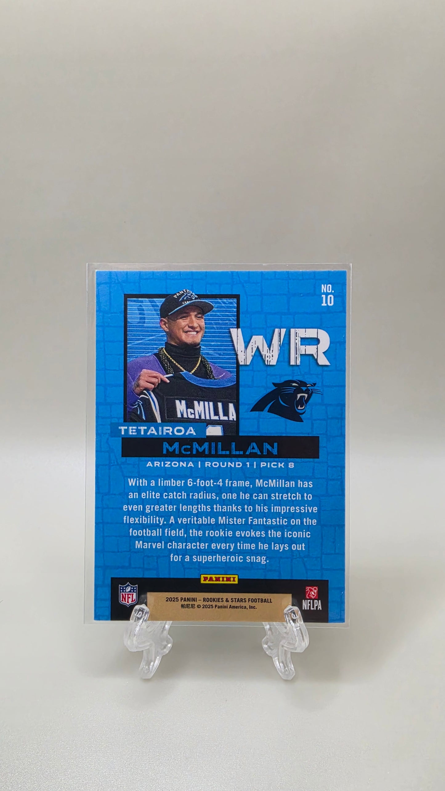 2025 Rookies & Stars Tetairoa McMillan Draft Class Rookie Card #/49 Card # 10