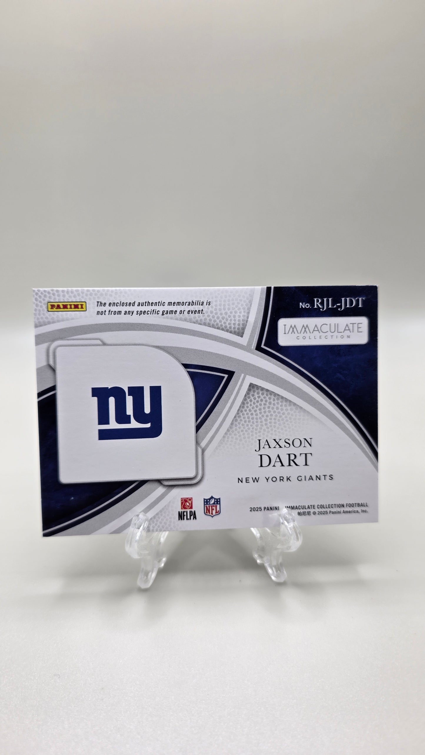 2025 Immaculate Jaxon Dart Helmets RC # 6/10 Jersey Match!! Card # RJL-JDT