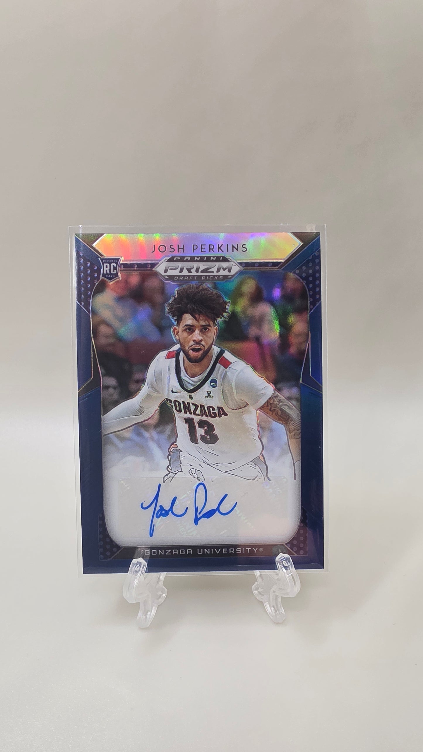 2019 Panini Prizm Draft Picks Josh Perkins Blue Auto Card #60