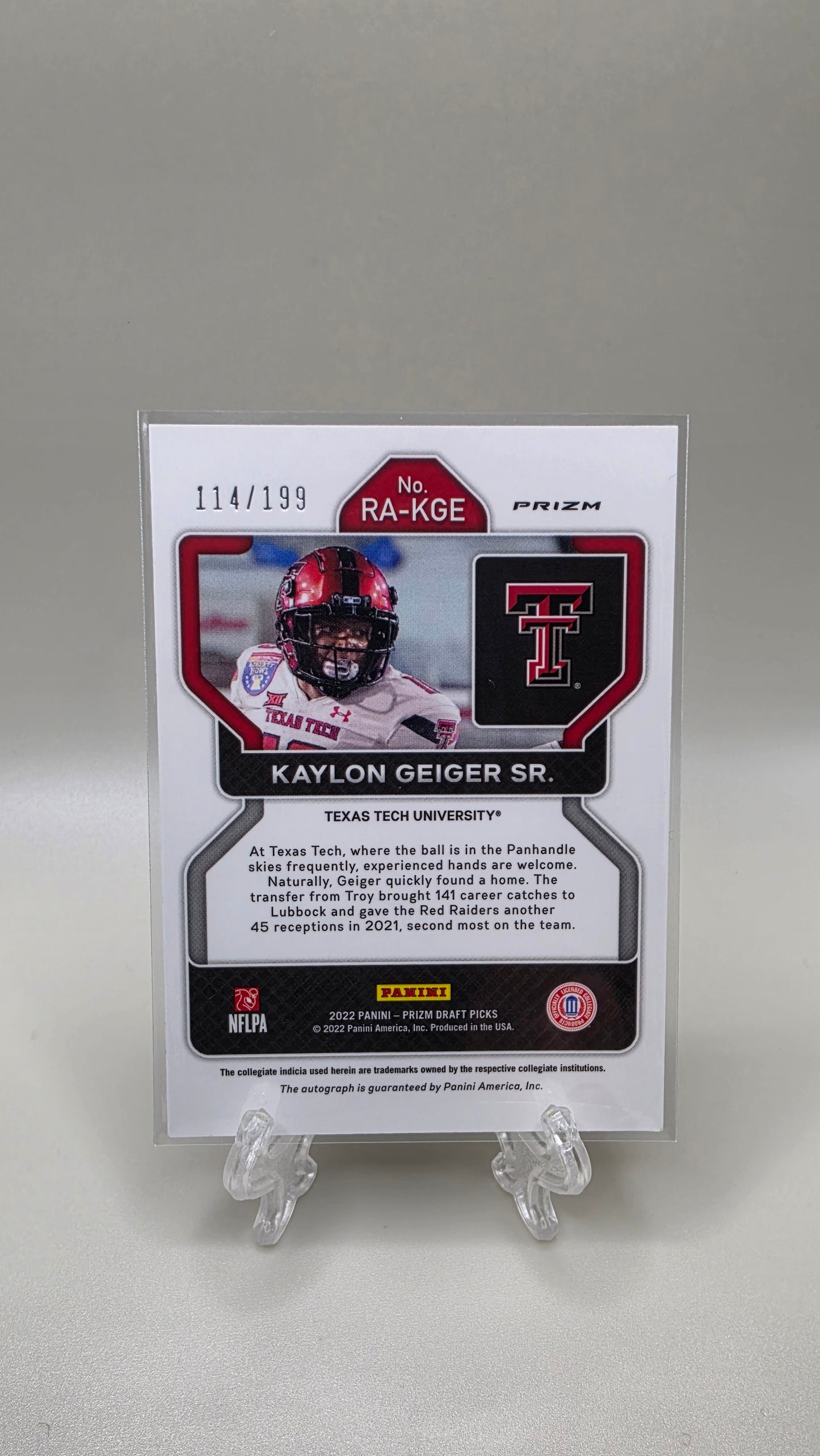 2022 Prizm Draft Picks Kaylon Geiger Sr. Red Auto /199 #RA-KGE