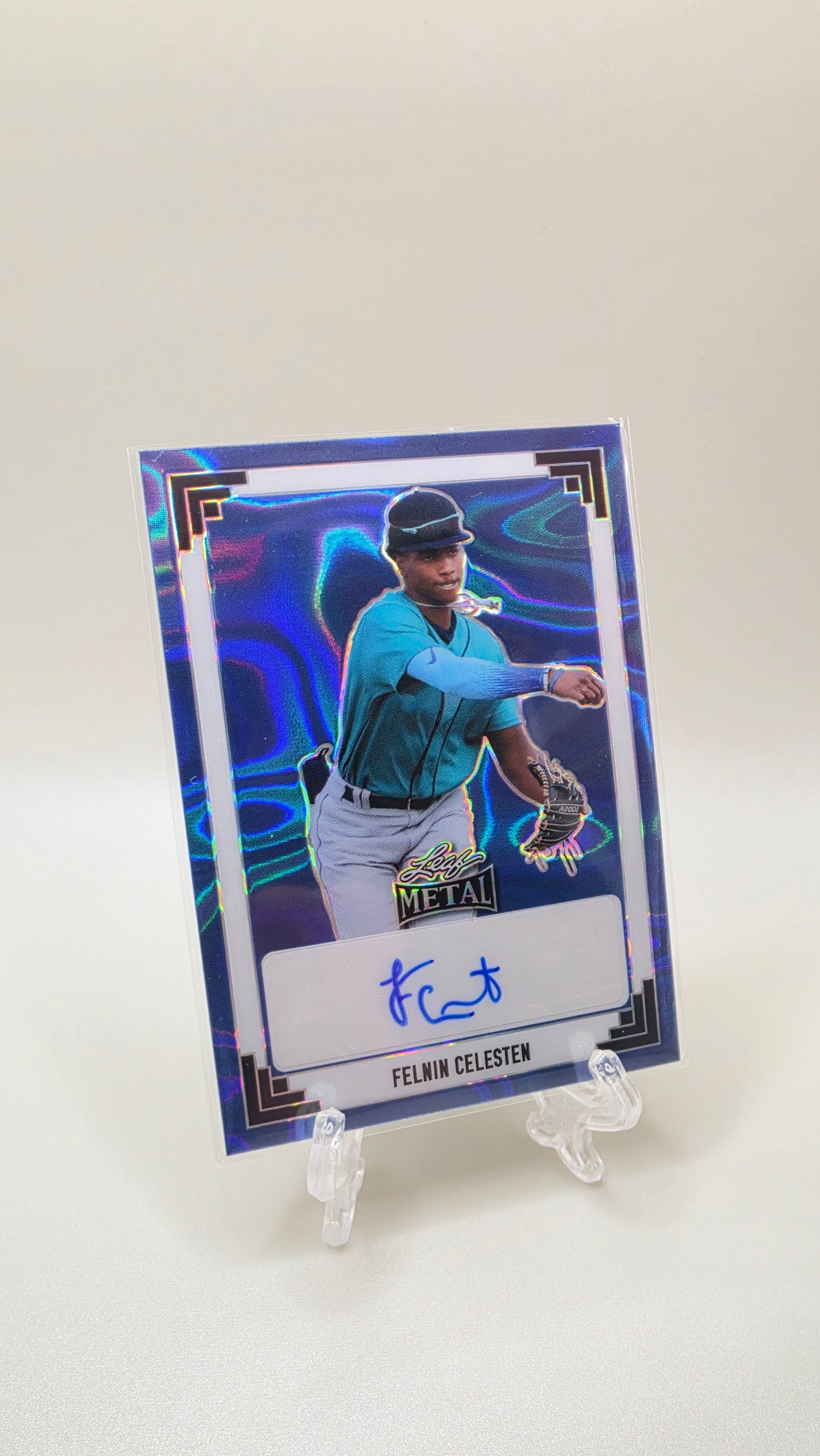 2024 Leaf Metal Felnin Celesten Blue Lava Auto #/15 Card # 91A-FC1