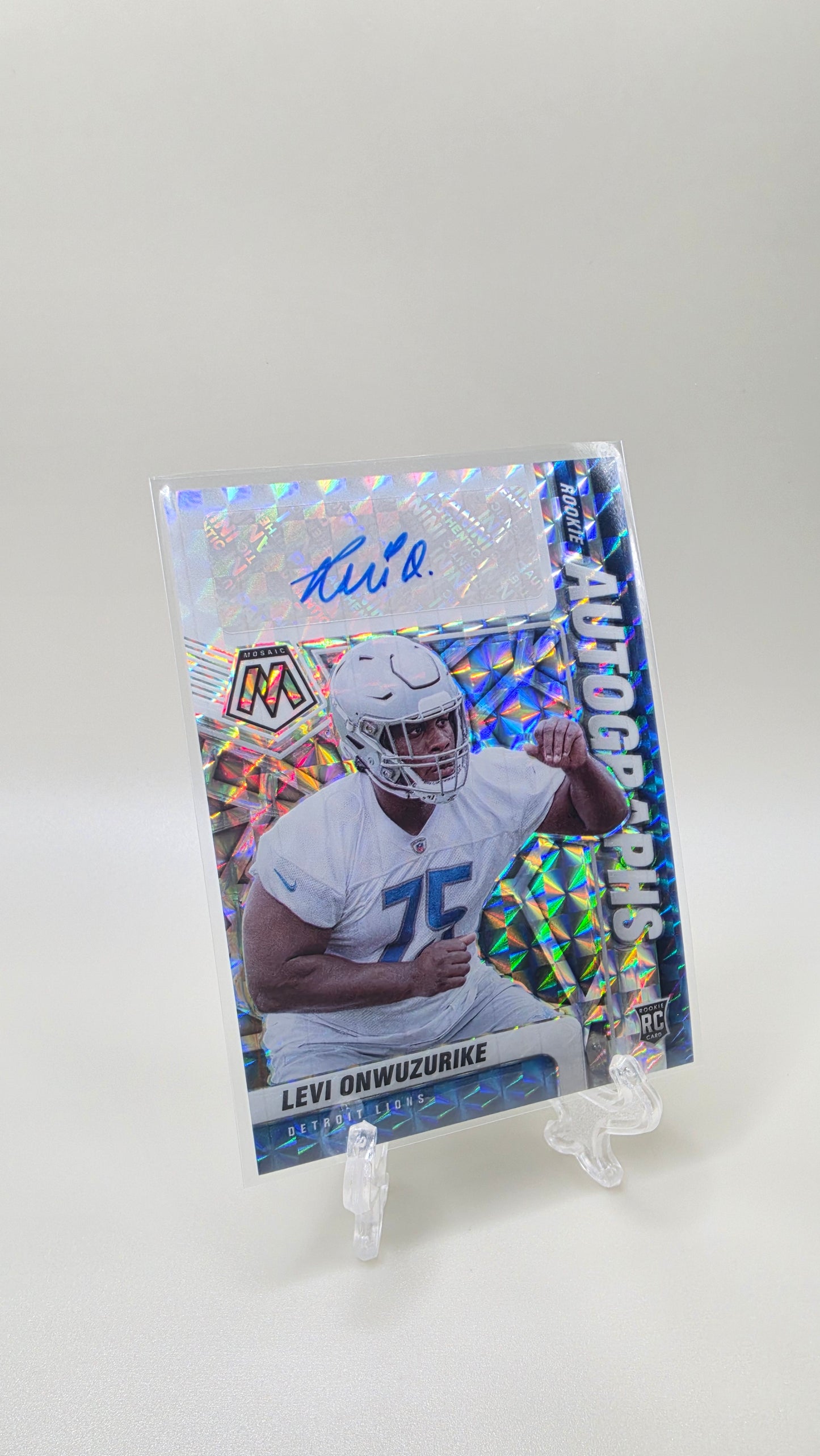 2021 Panini Mosiac Levi Onwuzurike Rookie Autographs Card # RA-100