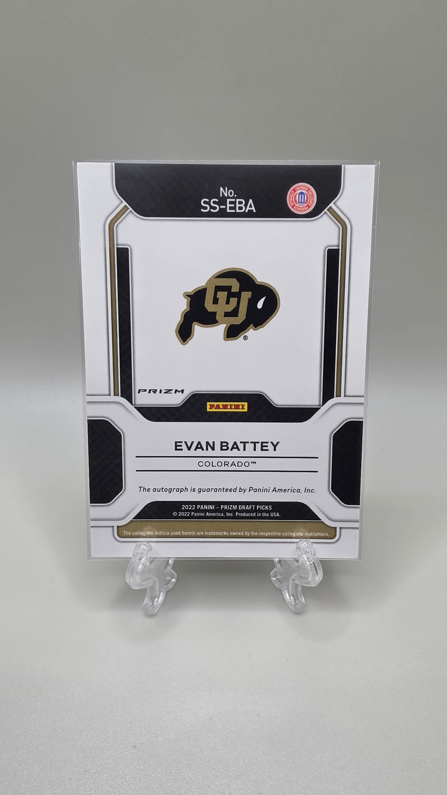 2022 Panini Prizm Draft Picks Evan Battey Auto Card #SS-EBA