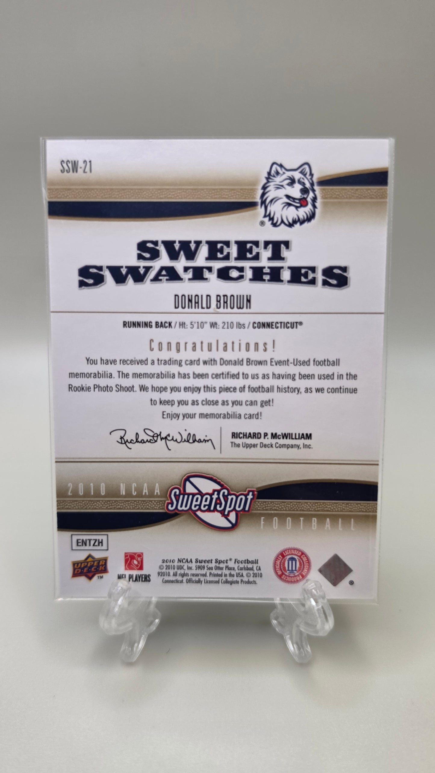 2010 Upper Deck Donald Brown Sweetspot Sweet Swatches #SSW-21