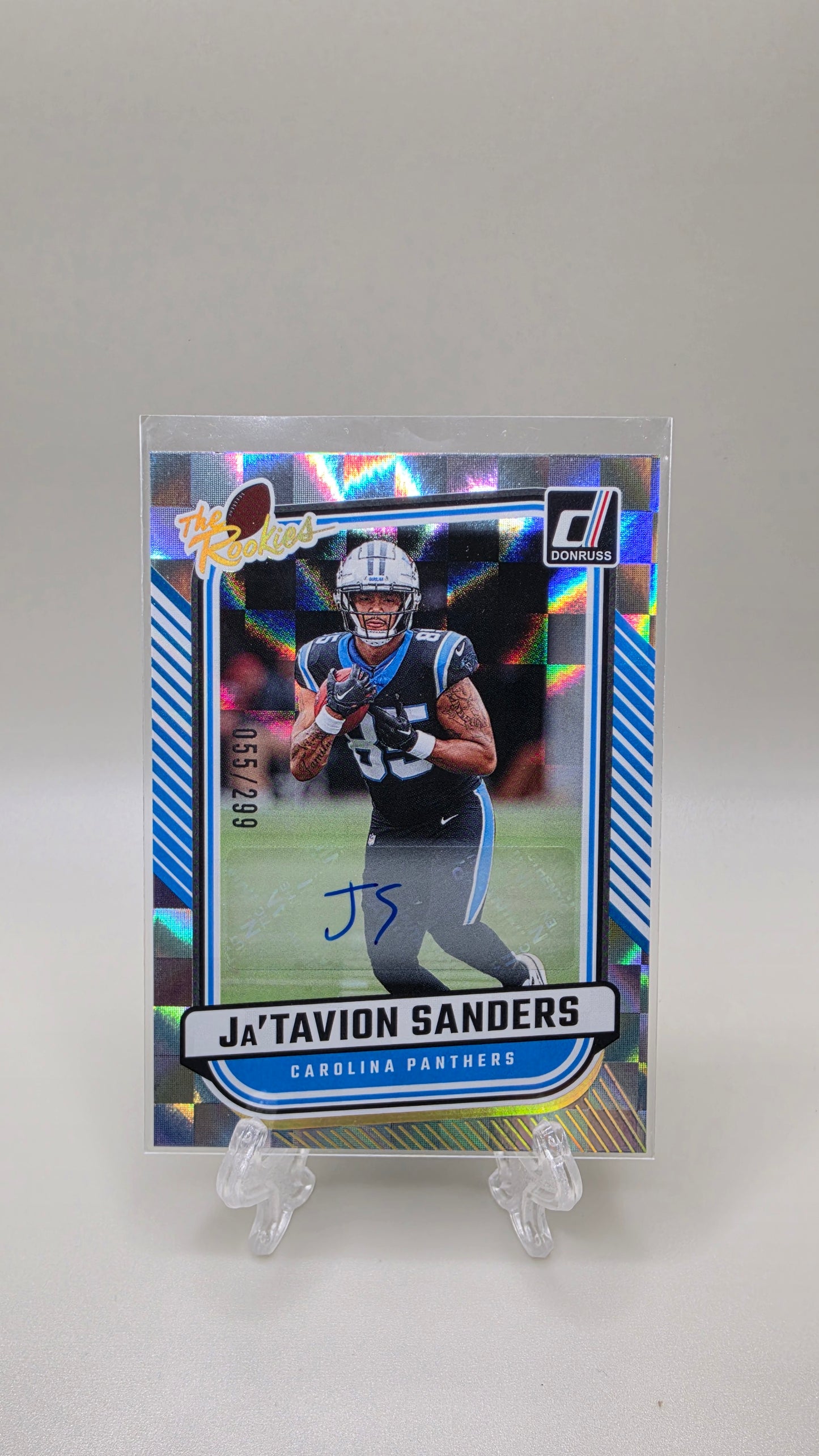 2024 Panini Donruss Ja'tavion Sanders The Rookies Auto Parallel #/299 Card #TR-6