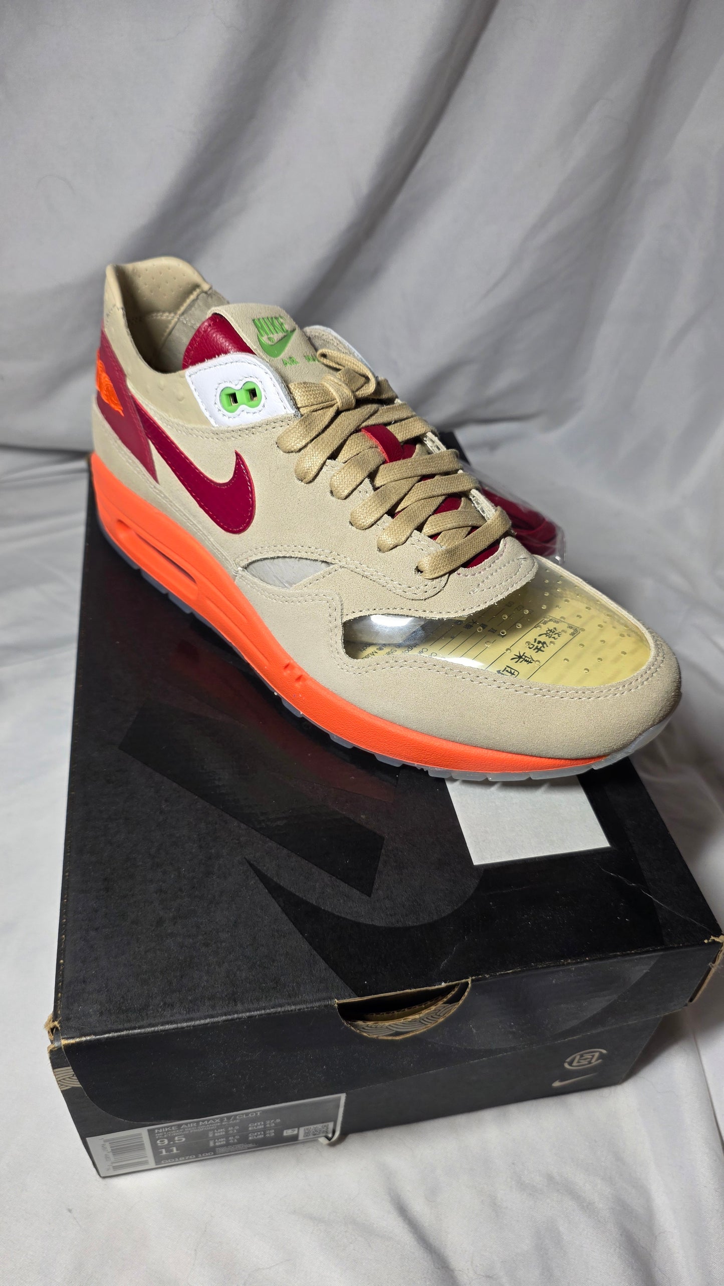 Nike Air Max 1 / Clot Mens 9.5 DD1870-100 NIB Authenticated