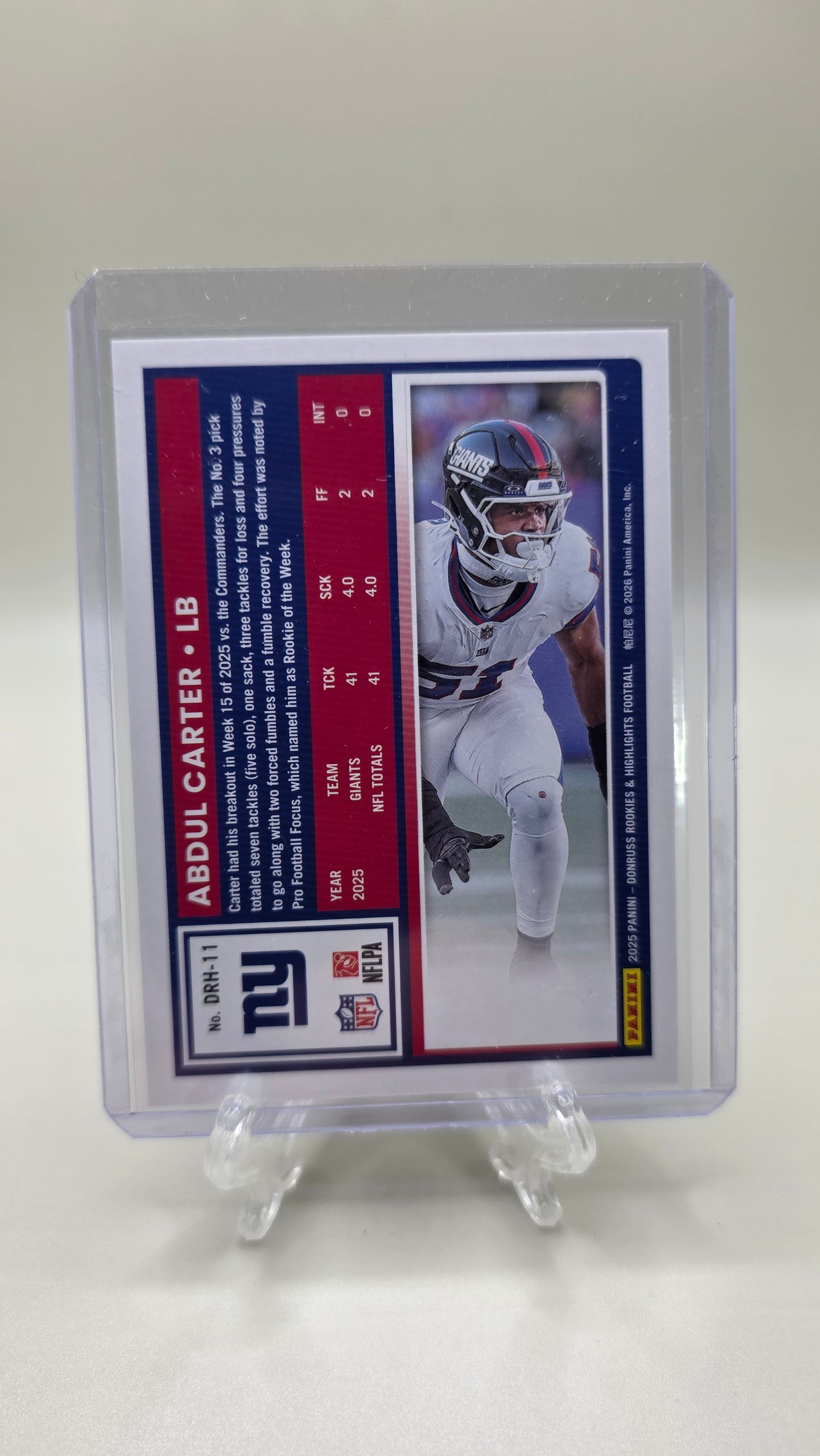 2025 Donruss Abdul Carter The Rookies Card No.DRH-11 Gold #/10