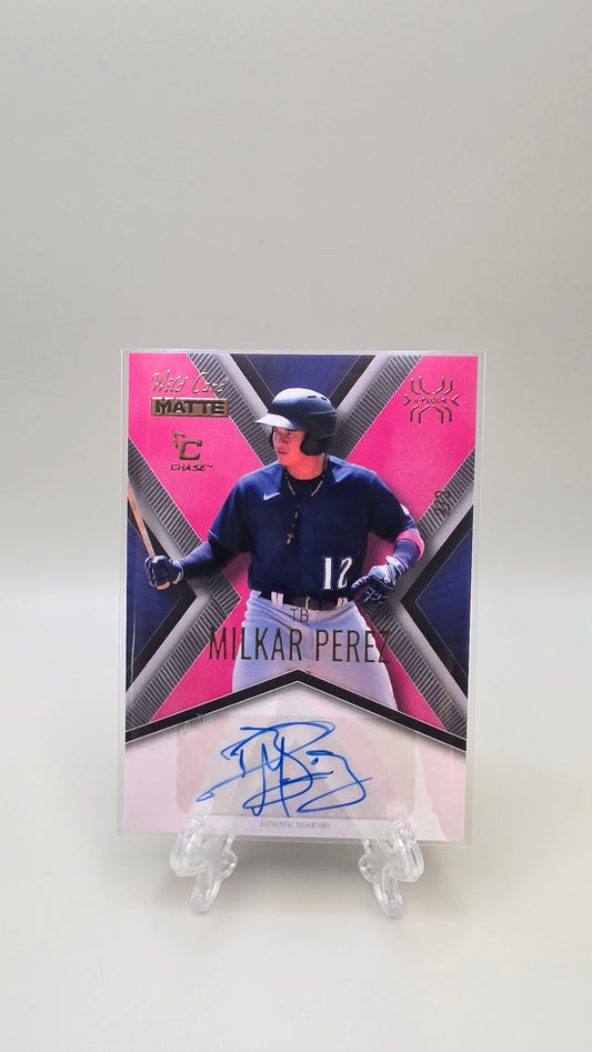 2024 Wild Card Matte Milkar Perez Chase Auto Pink /3