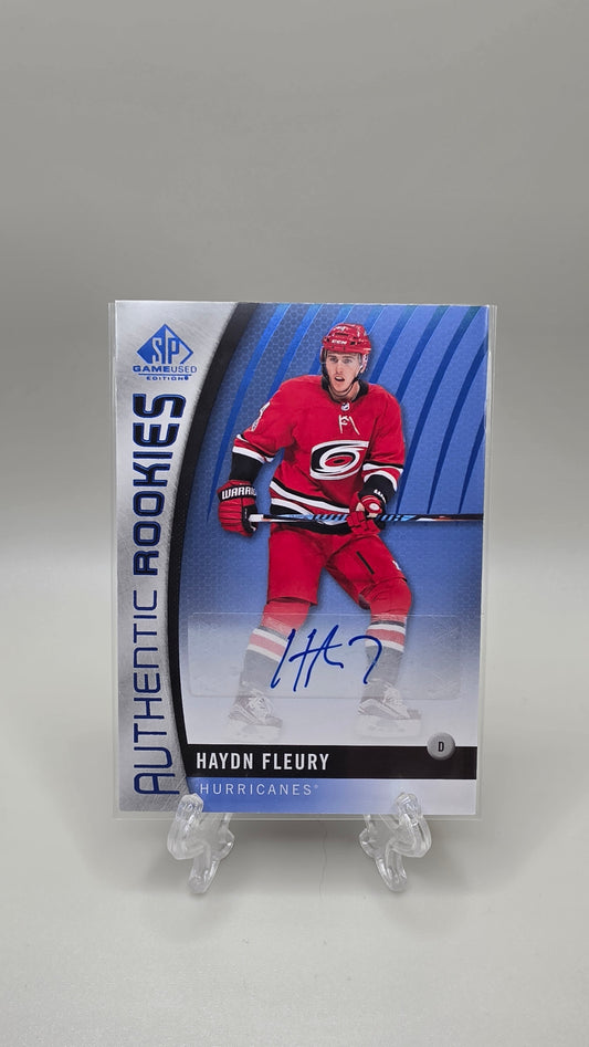 2017-18 Upper Deck Haydn Fleury Blue Authentic Rookies Autograph Card # 125