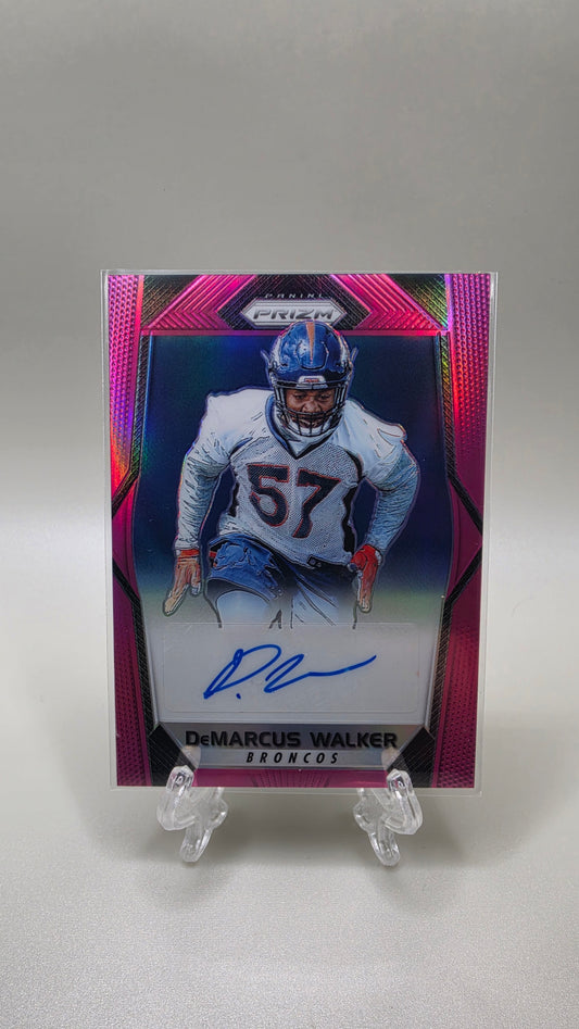 2017 Panini Prizm Demarcus Walker Pink Prizm Auto Card #RA-DWK