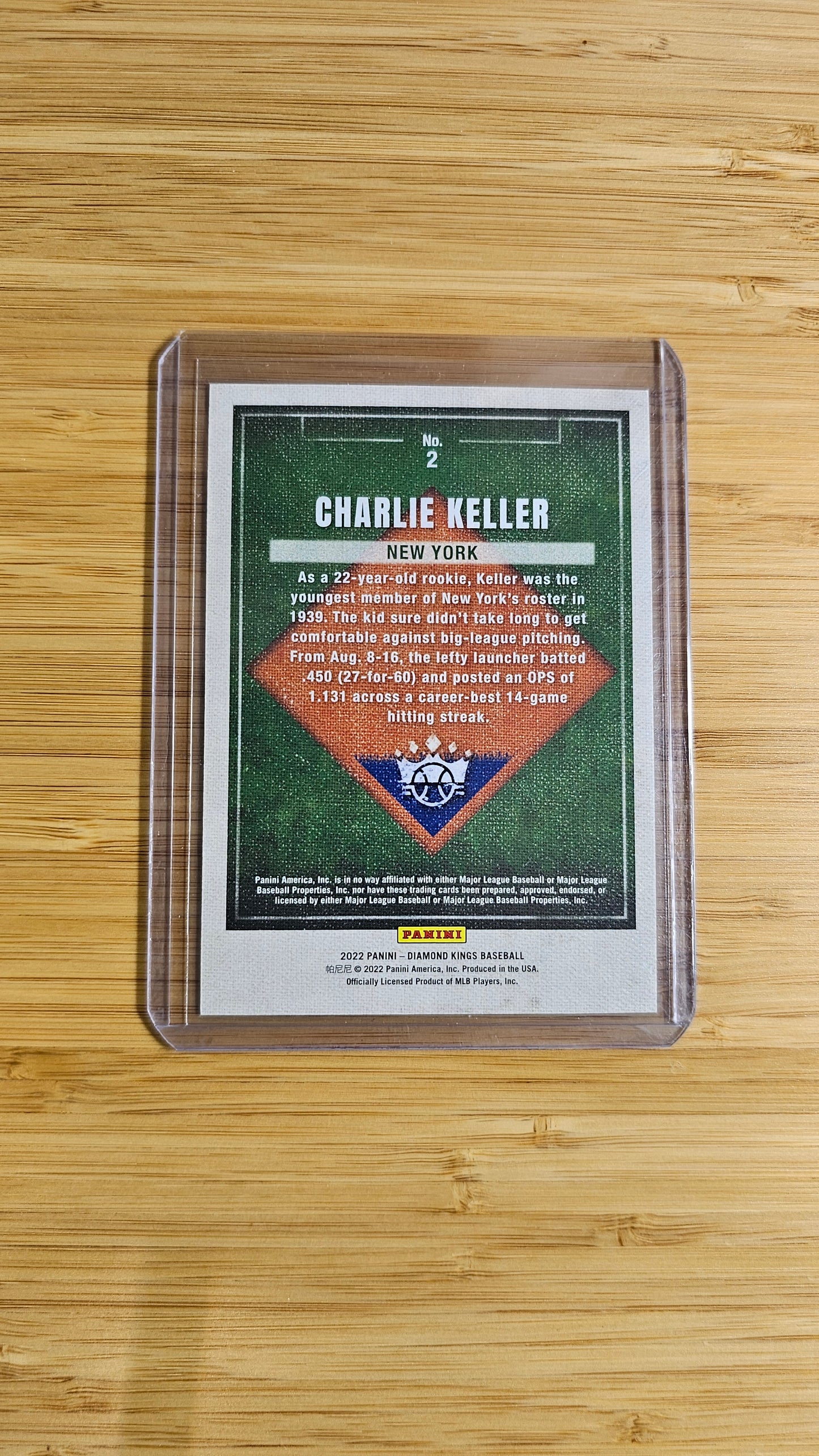 2022 Panini Diamond Kings Charlie Keller Artist Proof Gold /49 Card No.2