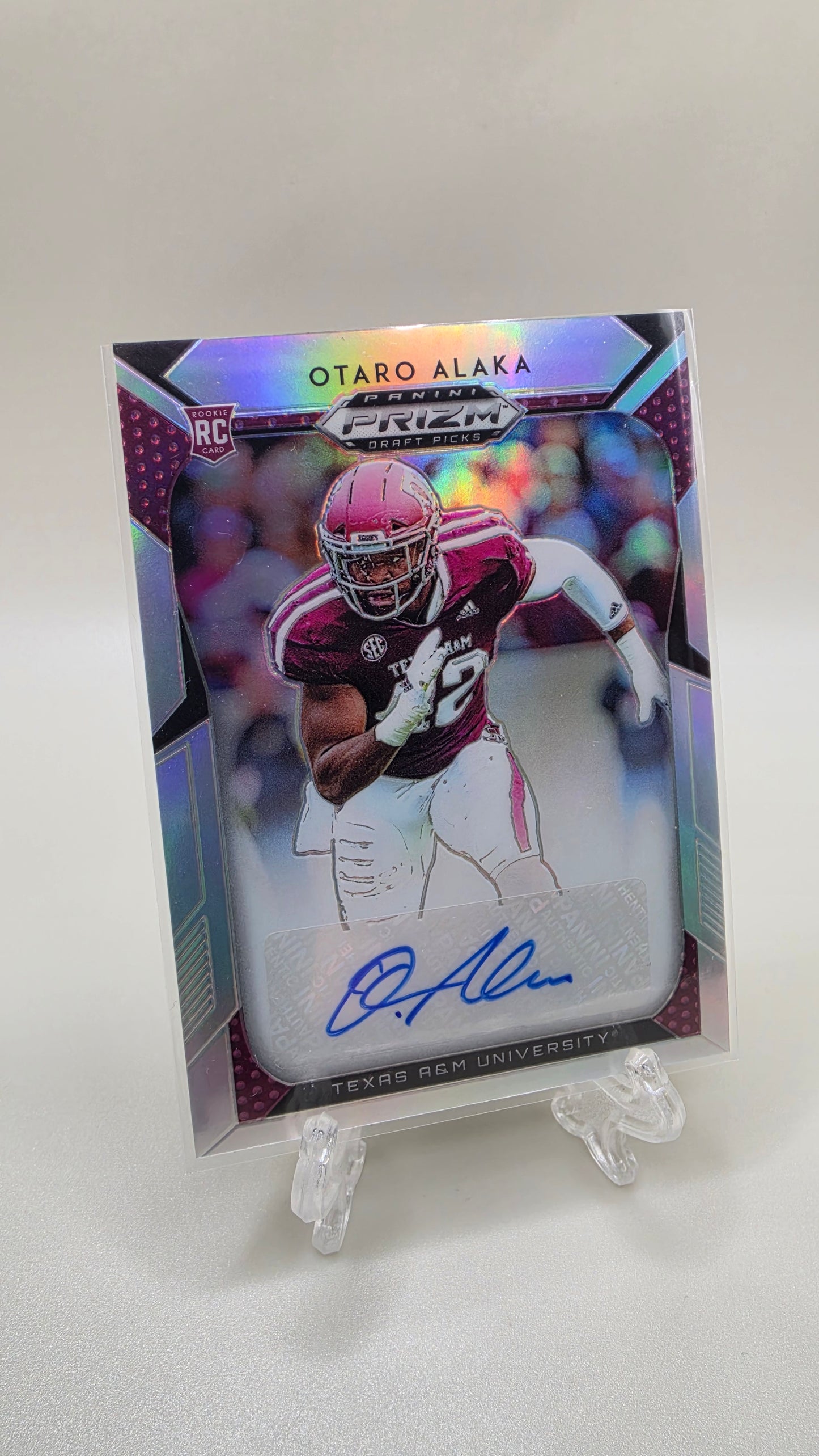 2019 Panini Prizm Draft Picks Otaro Alaka Silver Prizm Auto Card #220