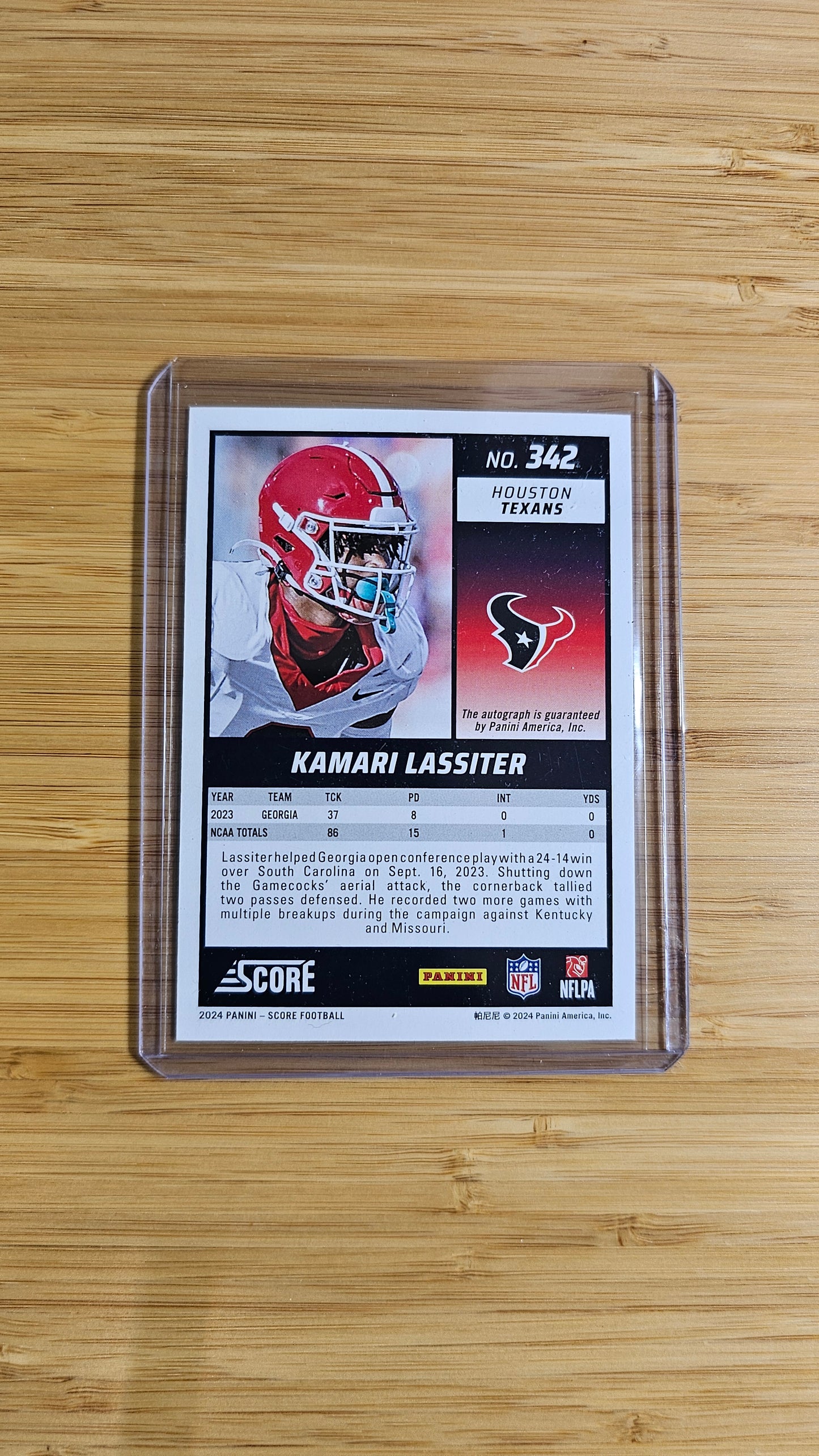 2024 Score Kamari Lassiter RedZone Rookie Auto # /20 Card # No.342