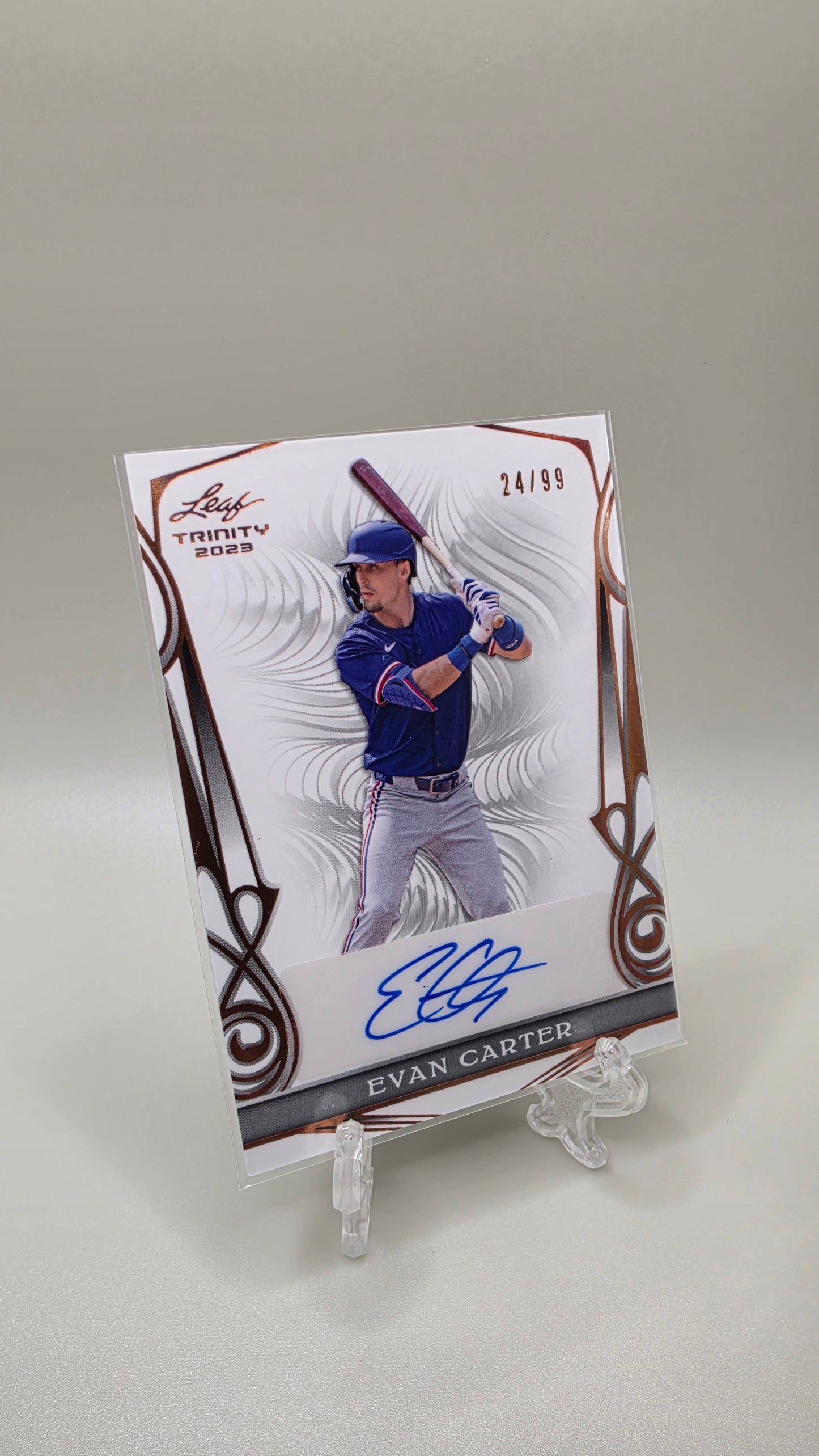 2023 Leaf Trinity Evan Carter #/99 Autograph Card # BA-EC2