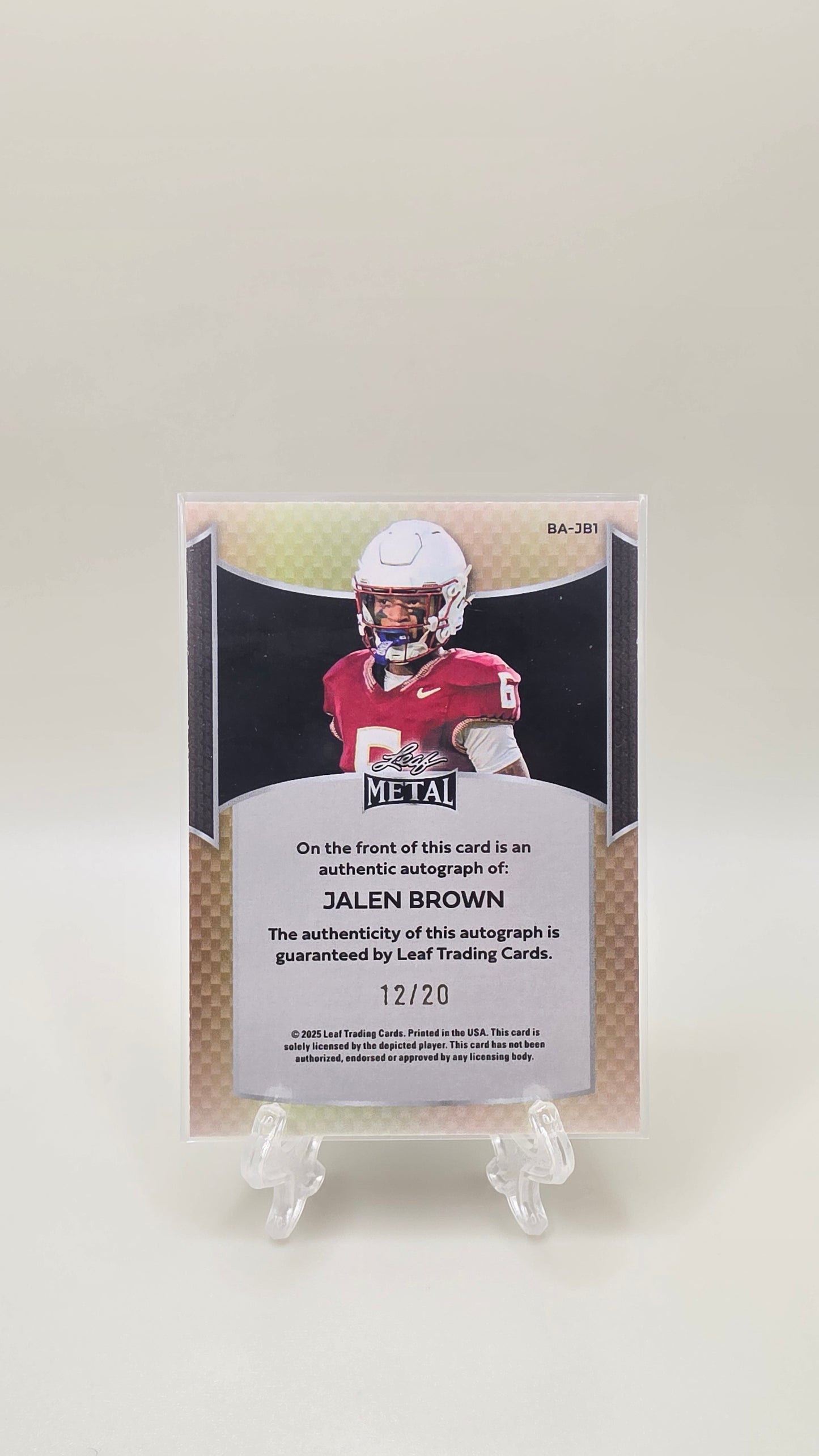 2025 Leaf Metal Jalen Brown Blue Auto /20 #BA-JB1