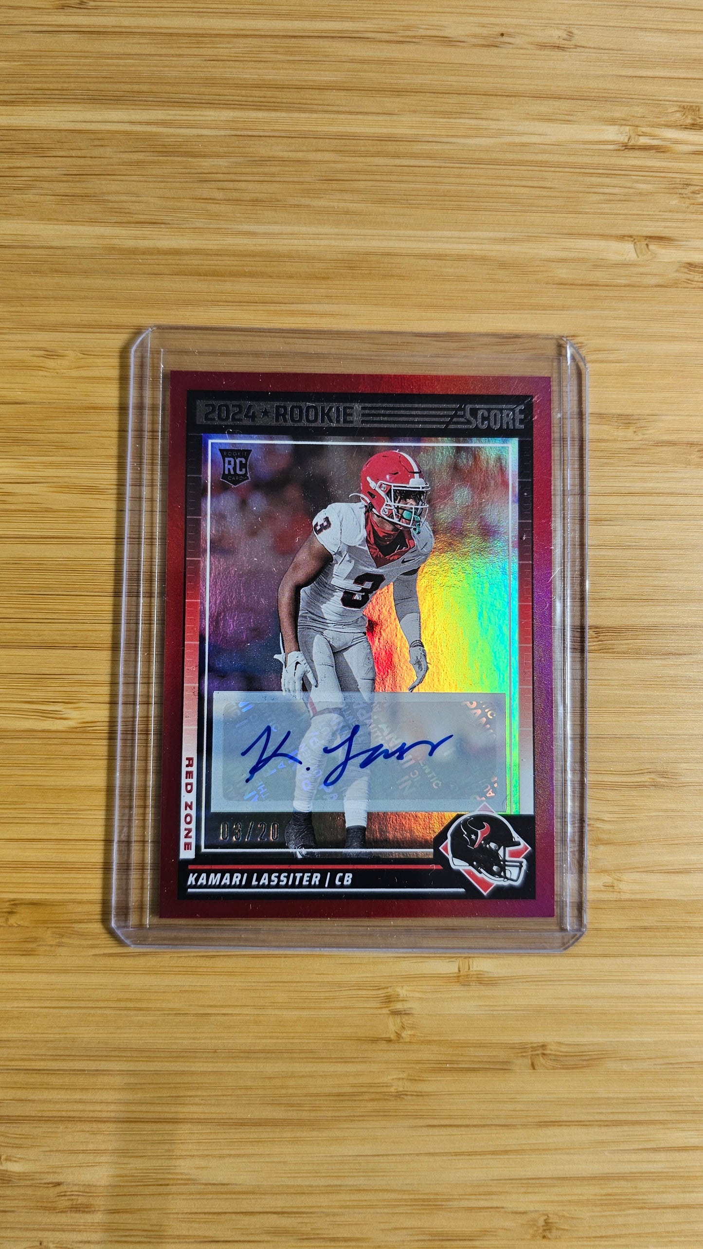 2024 Score Kamari Lassiter RedZone Rookie Auto # /20 Card # No.342