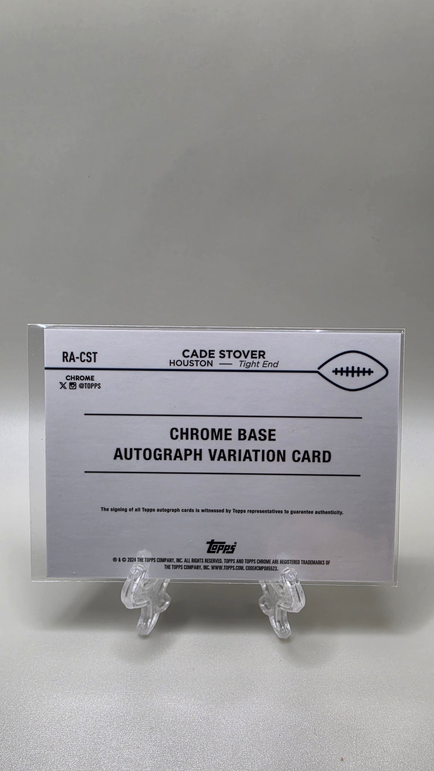2024 Topps Chrome Cade Stover Rookie Base Auto Card #RA-CST