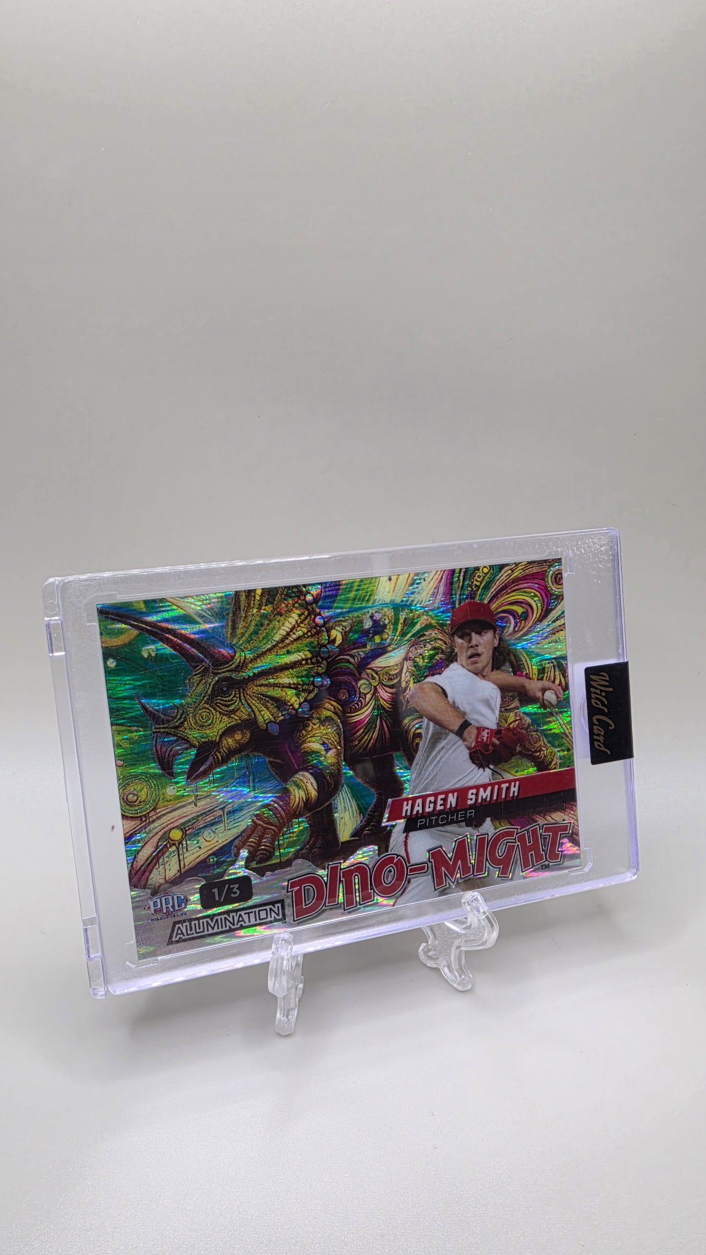 2024 Wild Card Hagen Smith Dino-Might Alumination #/3 Card # DMTRI2-HS