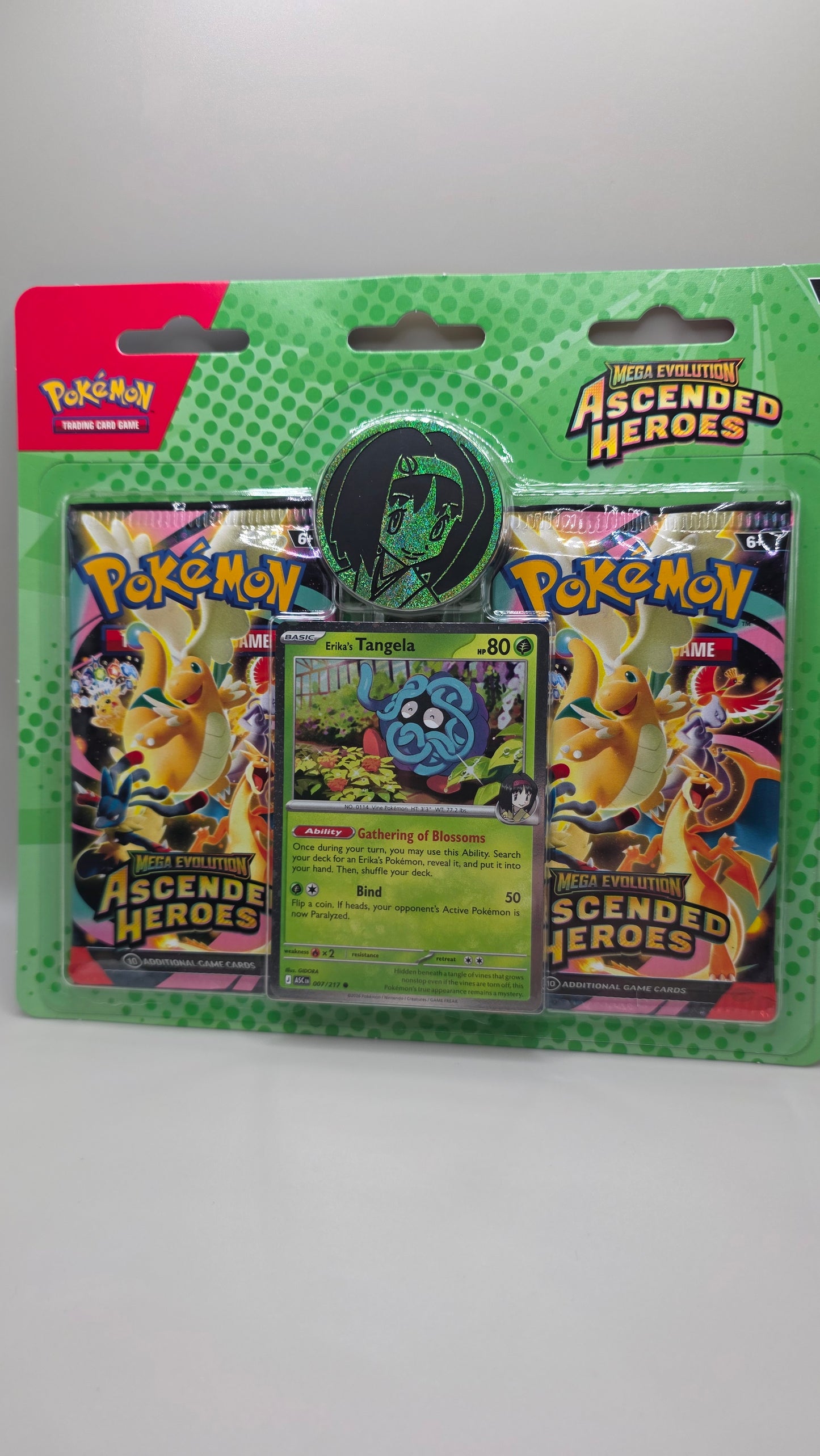 Pokémon TCG Ascended Heroes Erika's Tangela 2pk Blister Mega Evolution