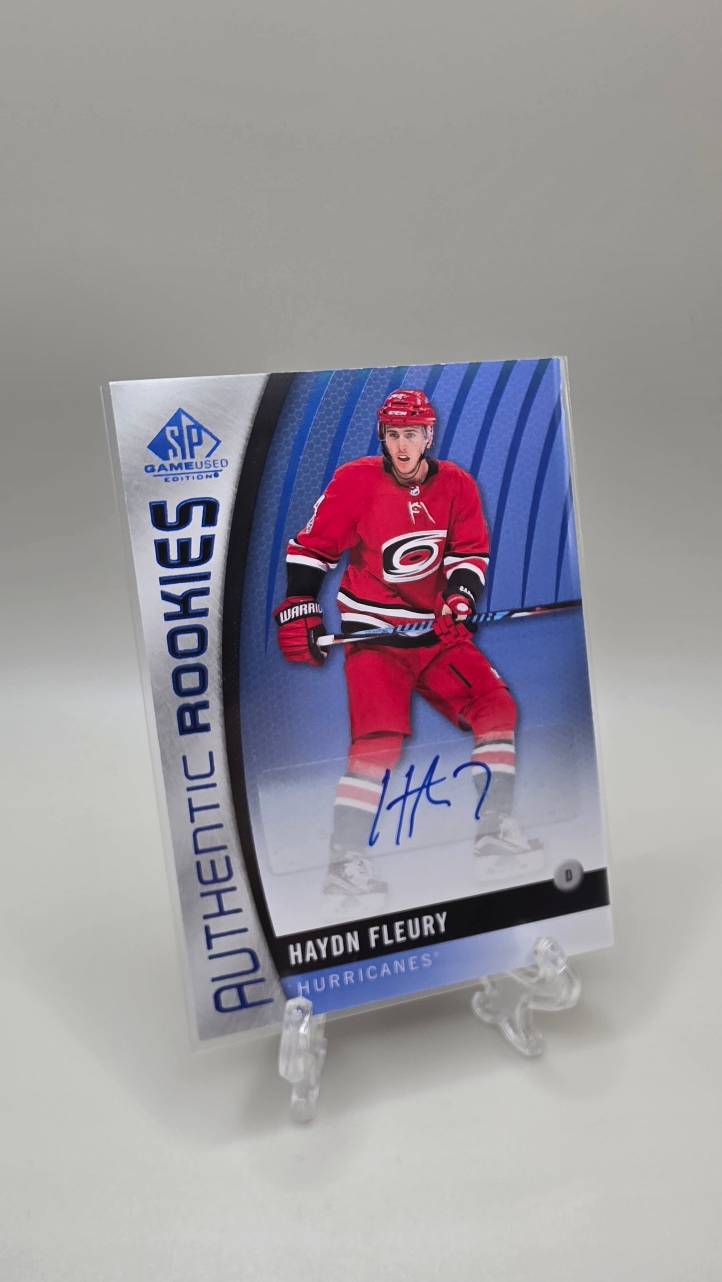 2017-18 Upper Deck Haydn Fleury Blue Authentic Rookies Autograph Card # 125