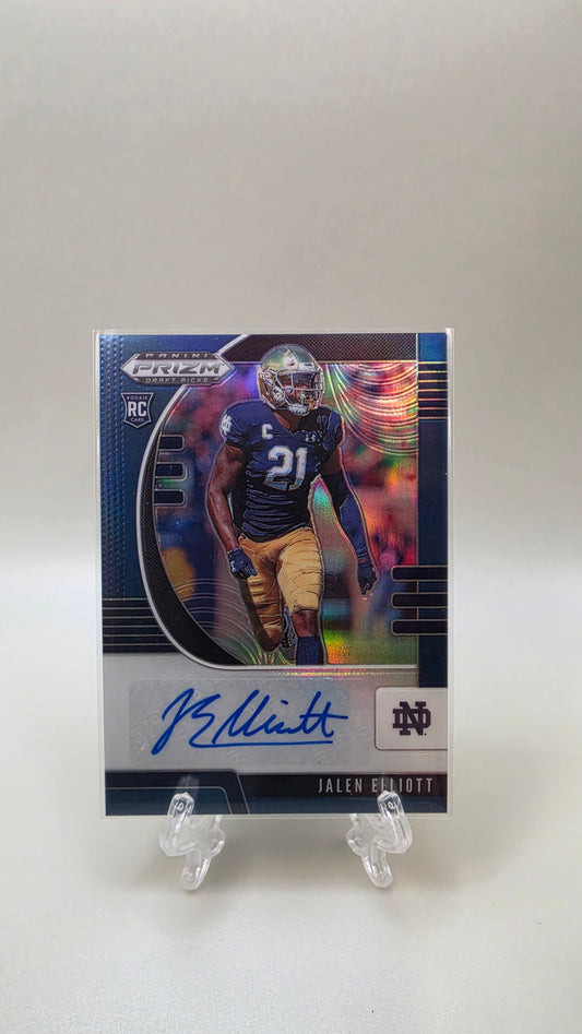 2020 Prizm Draft Picks Jalen Elliott Blur RC Auto #187