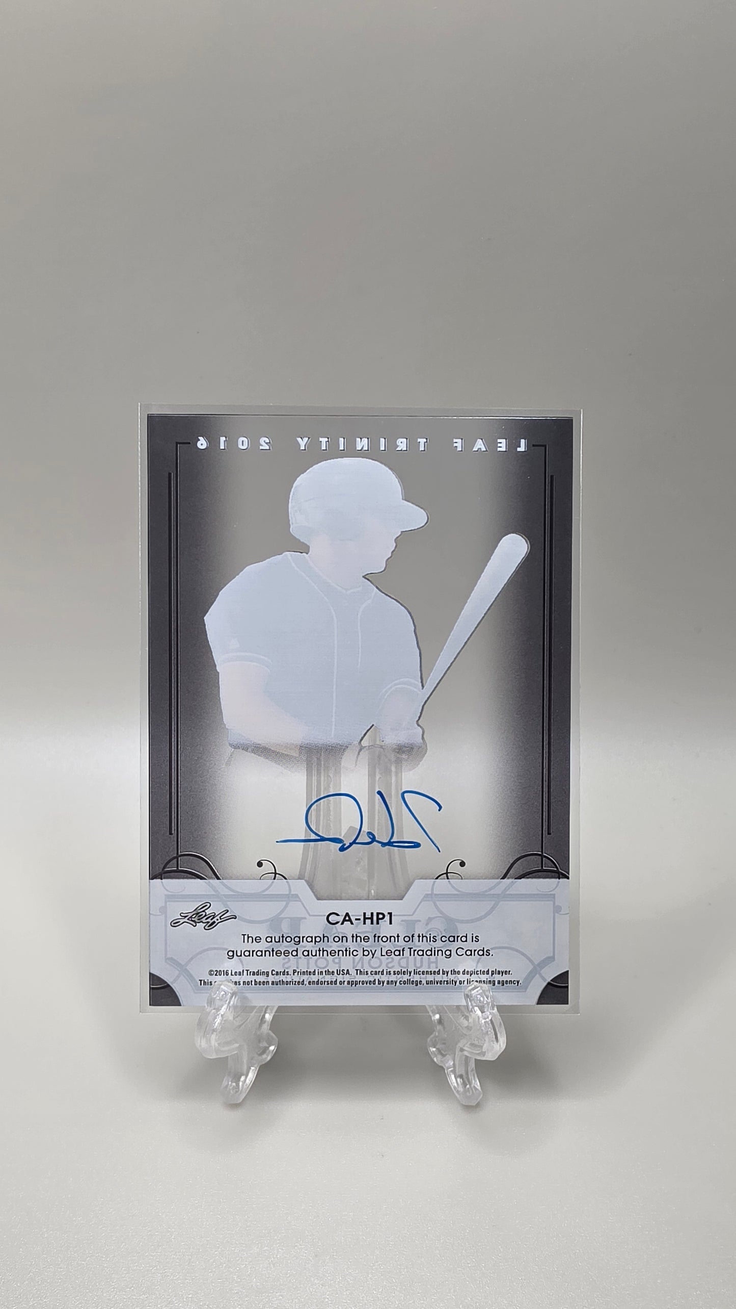 2016 Leaf Trinity Hudson Potts Clear Autograph Card # CA-HP1