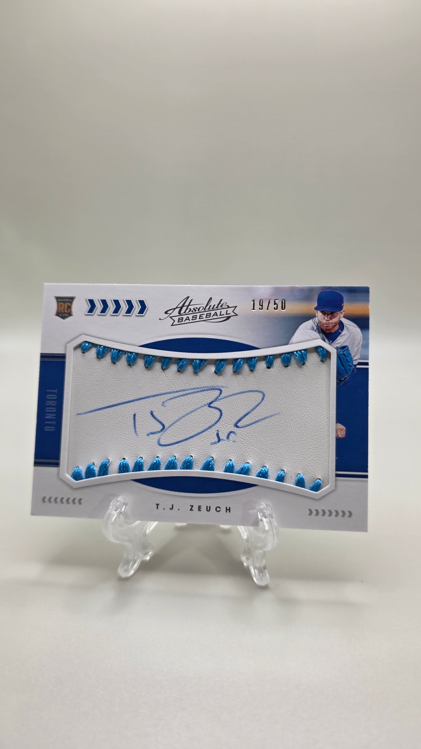 2020 Absolute Baseball T.J.Zeuch Rookie Patch Auto #/50 Card #144