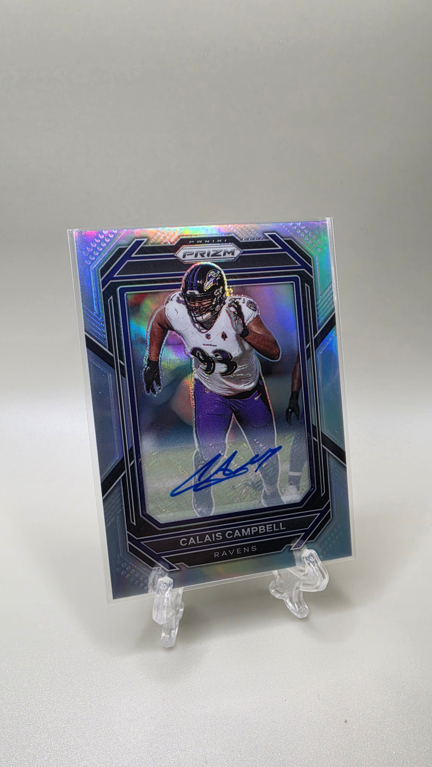 2022 Panini Prizm Calais Campbell Silver Prizm Auto Card #25