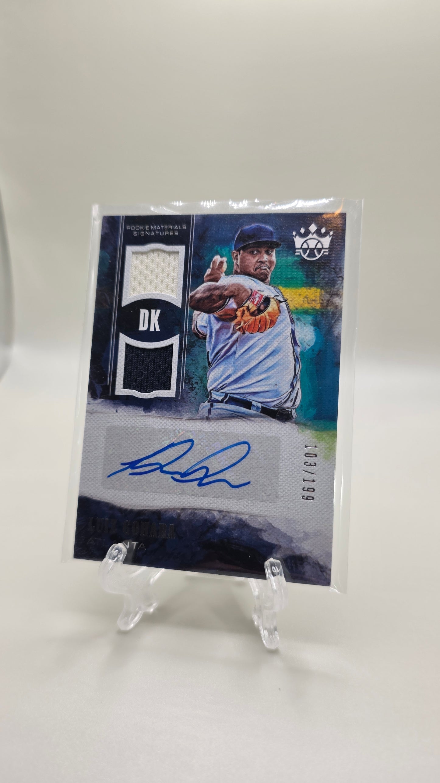 2018 Panini Diamond Kings Materials Signatures Luiz Gohara Rookie Patch Auto #103/199 Card# RMS-LG