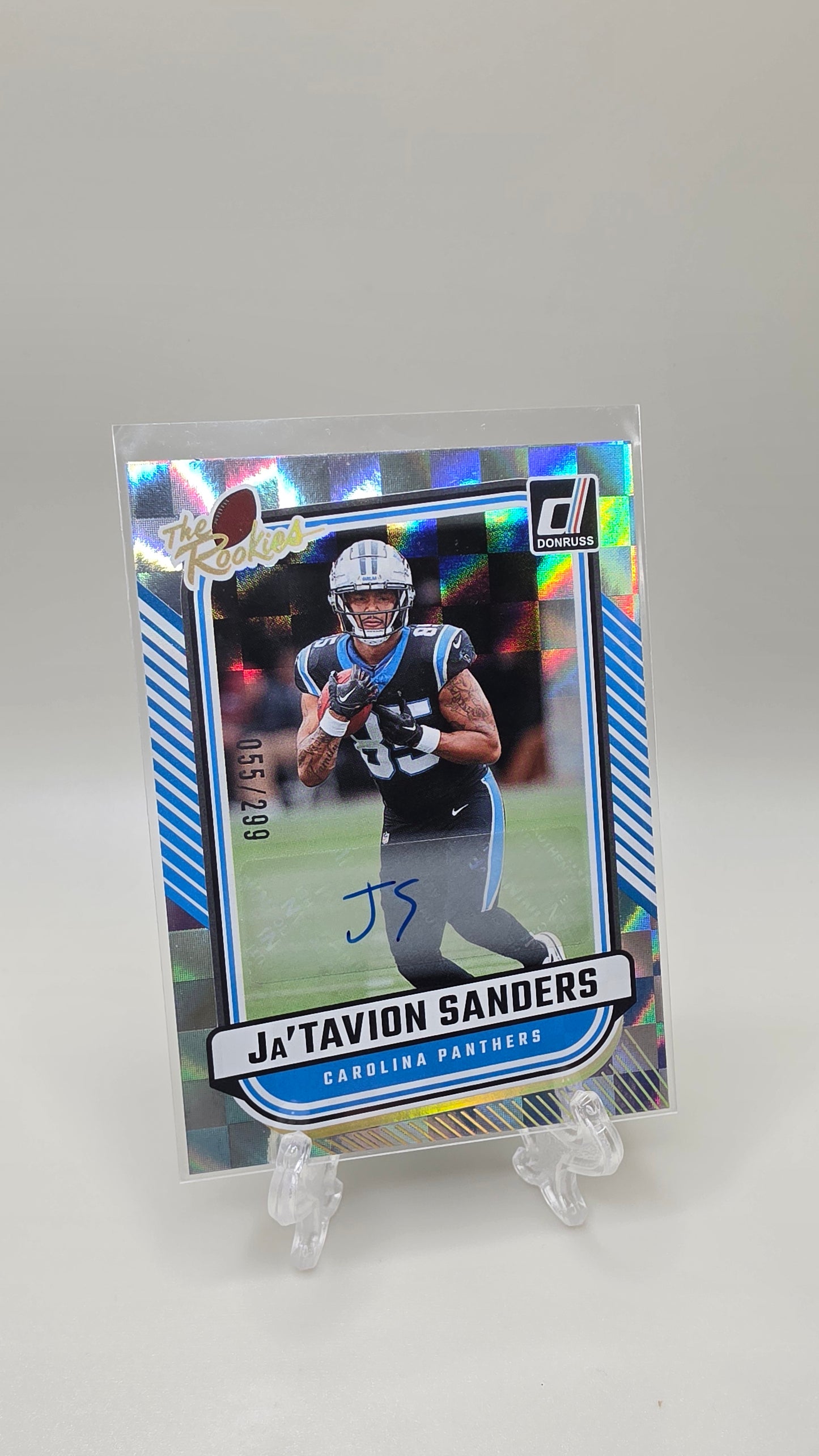 2024 Panini Donruss Ja'tavion Sanders The Rookies Auto Parallel #/299 Card #TR-6
