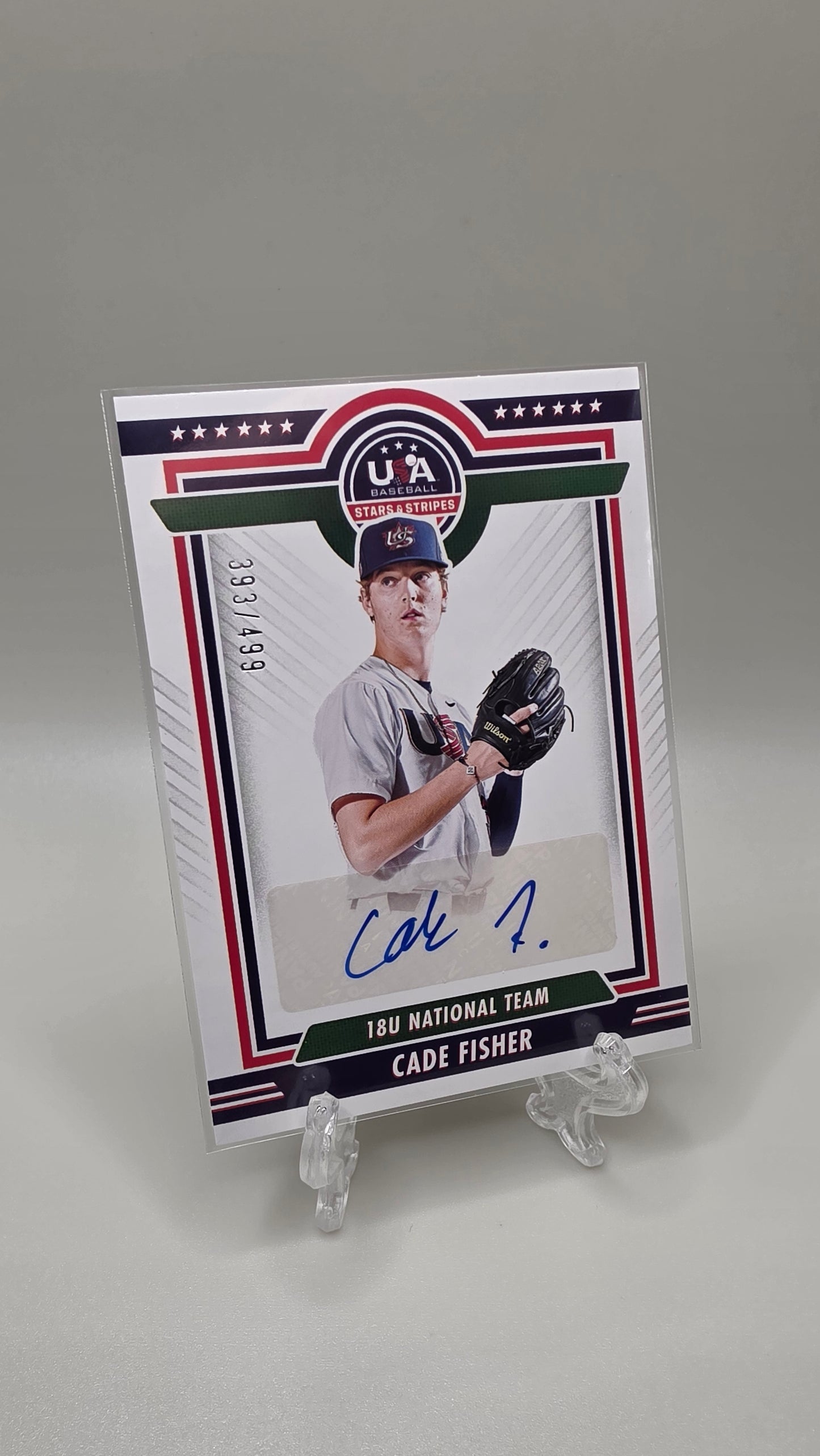 2022 Panini Stars & Stripes Cade Fisher Auto #/499 Card # 18US-CF