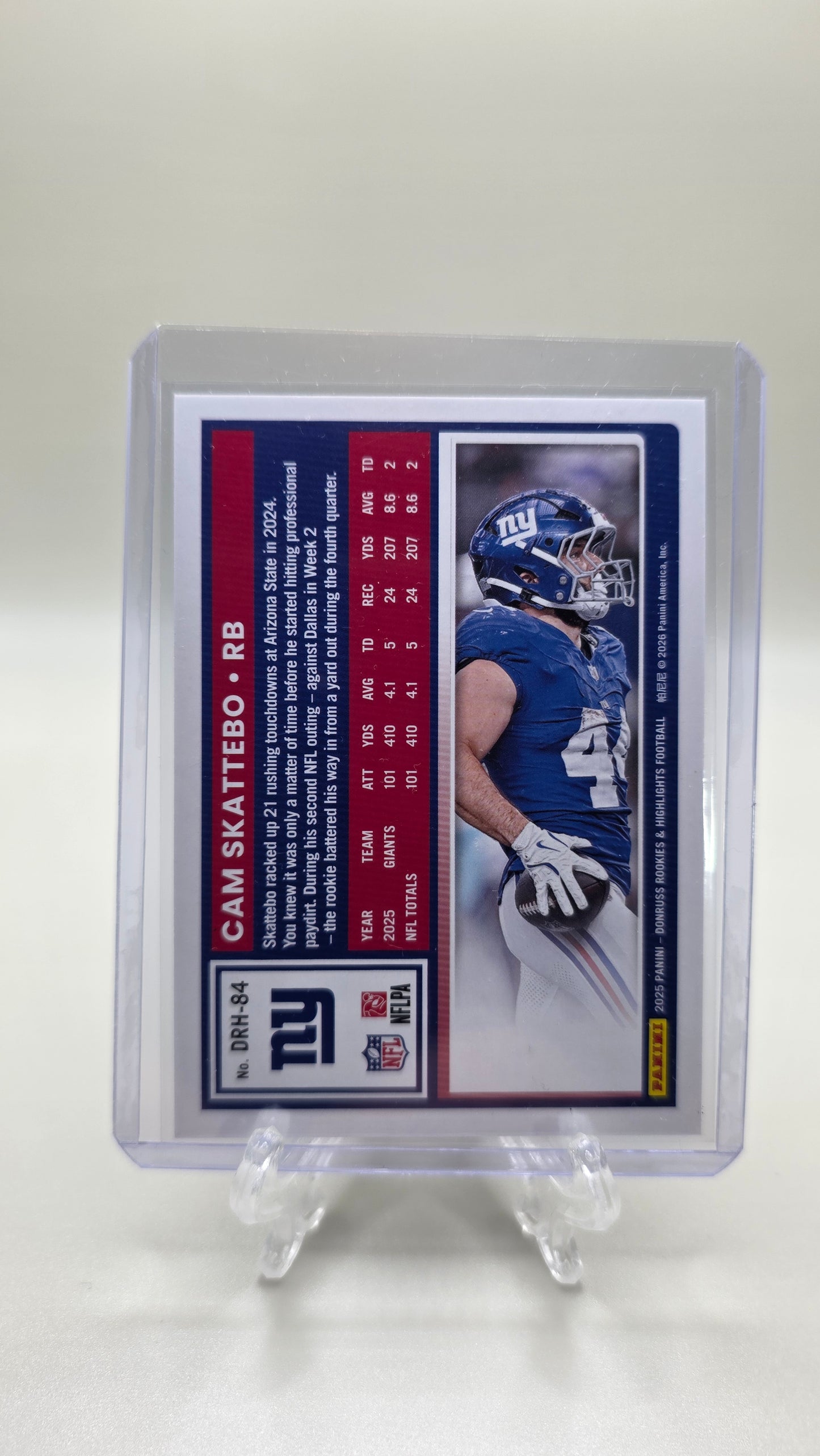2025 Donruss Cam Skattebo Highlights Rookie Card No.DRH-84 Red #/49