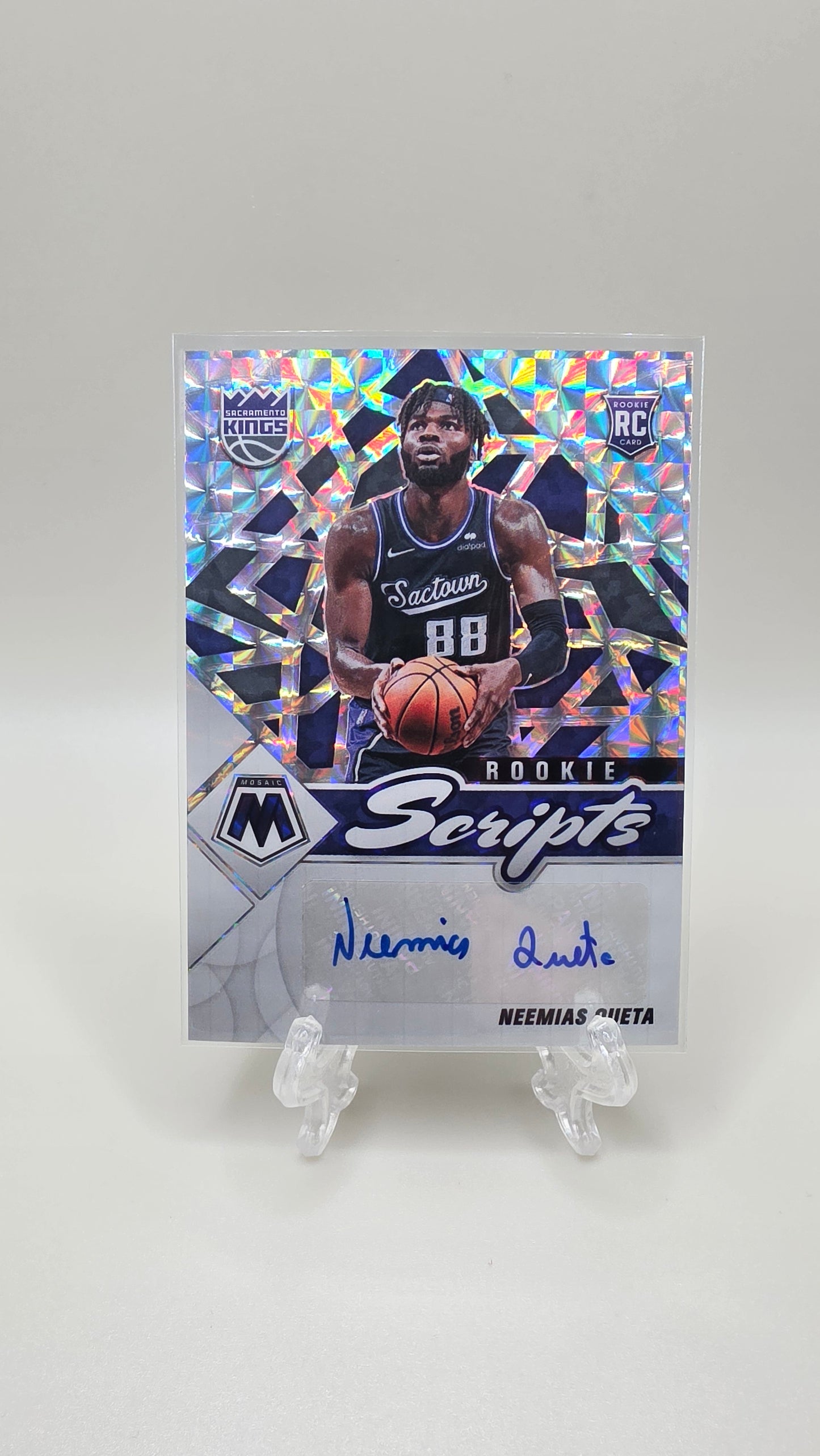 2021-22 Mosaic Rookie Scripts Neemias Queta Rookie Auto Card # RS-NEQ
