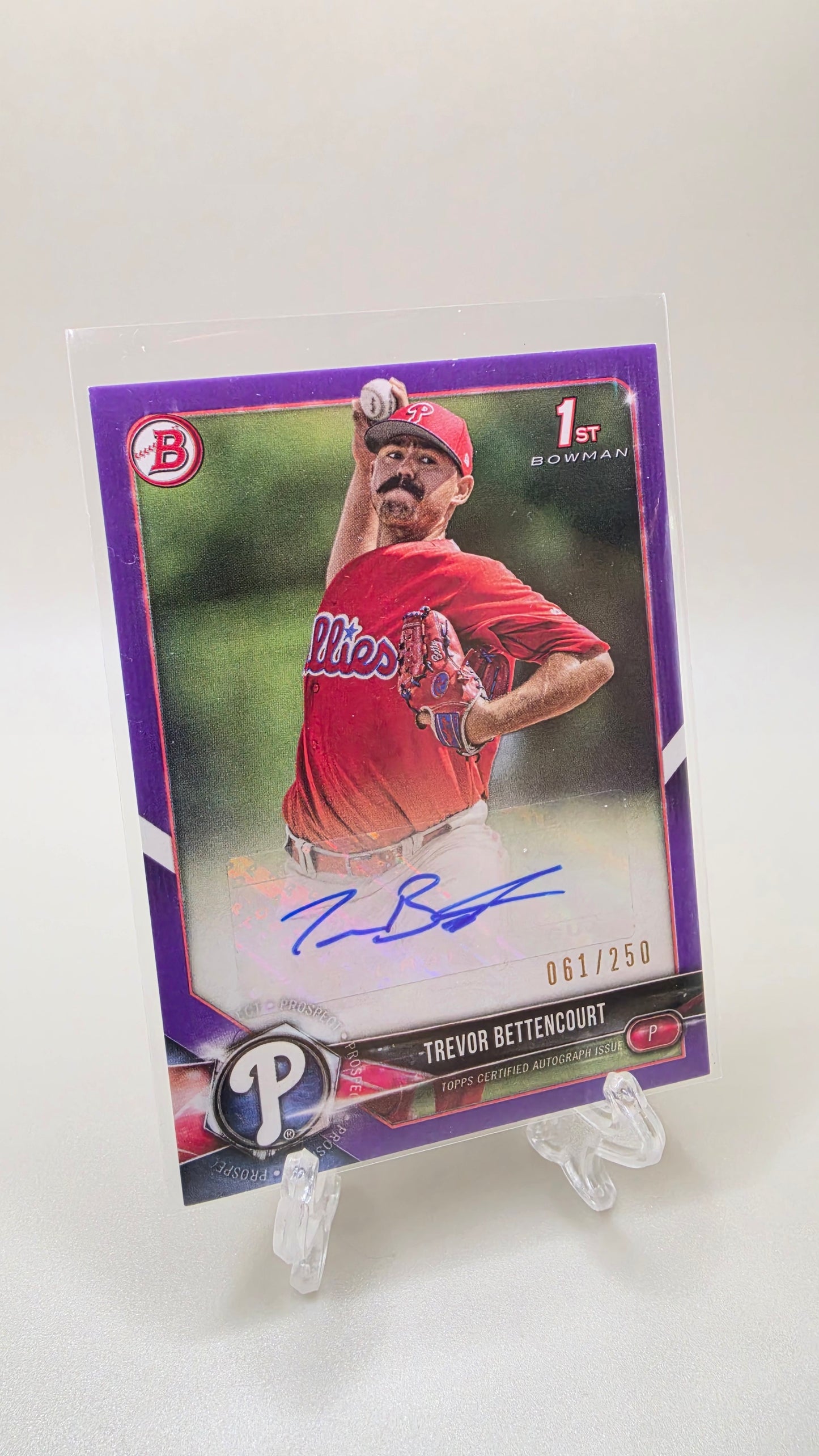 2018 Bowman 1st Trevor Bettencourt Purple Auto /250 #PA-TB