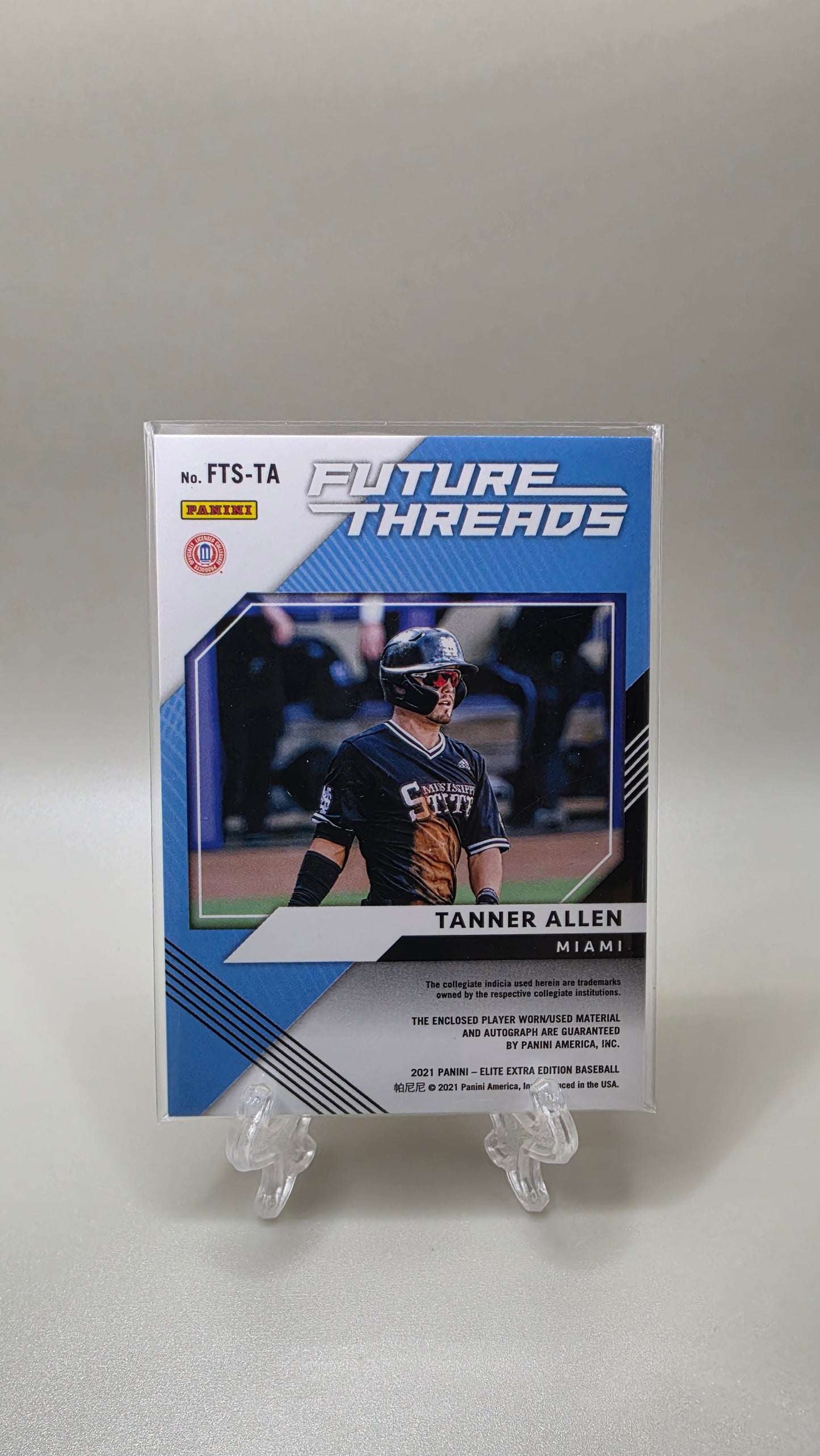2021 Panini Elite Extra Edition Tanner Allen Future Threads RP Auto #/99 Card # FTS-TA