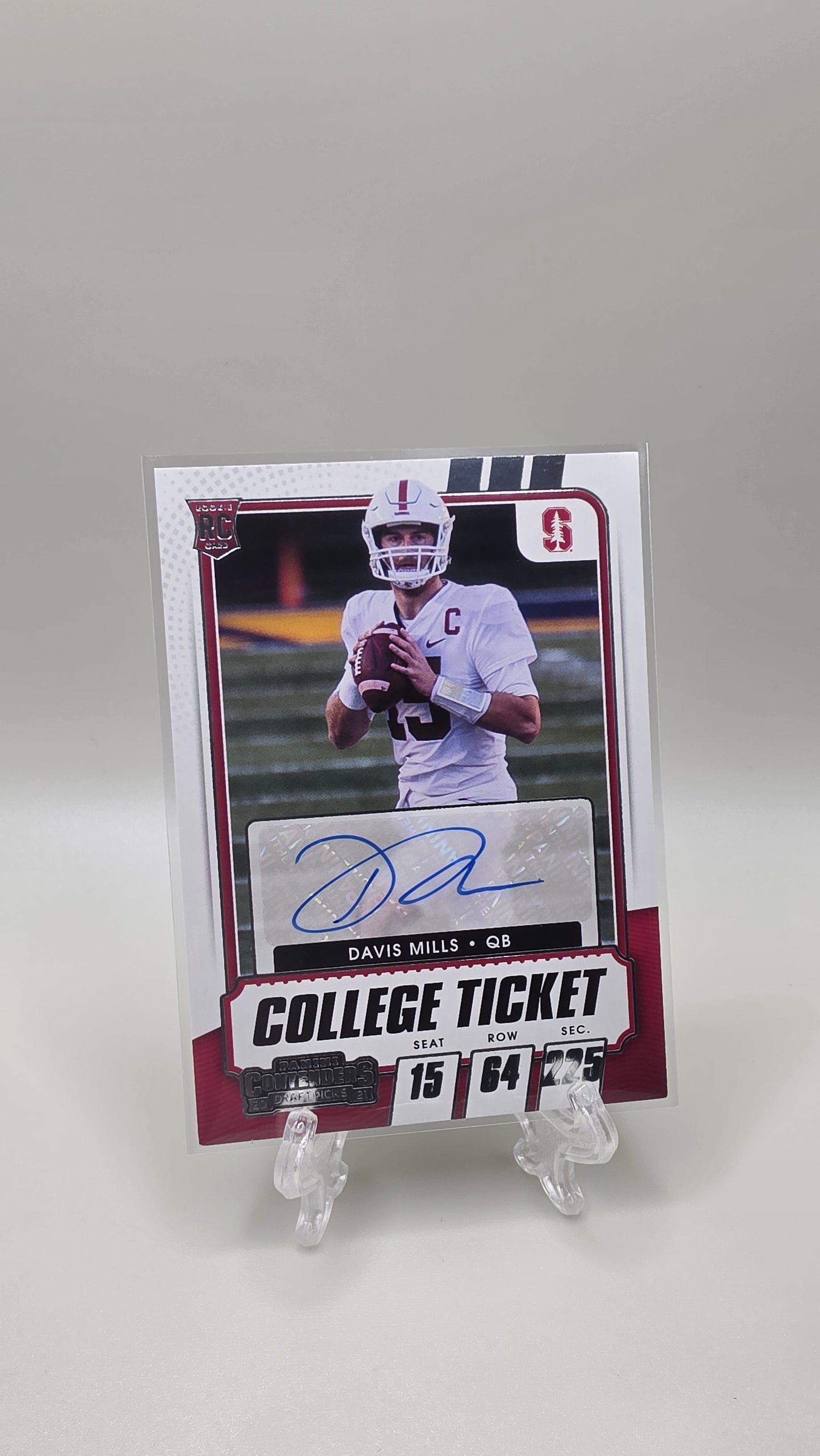 2021 Panini Contenders Draft Picks Davis Mills College Ticket Auto Card # 308