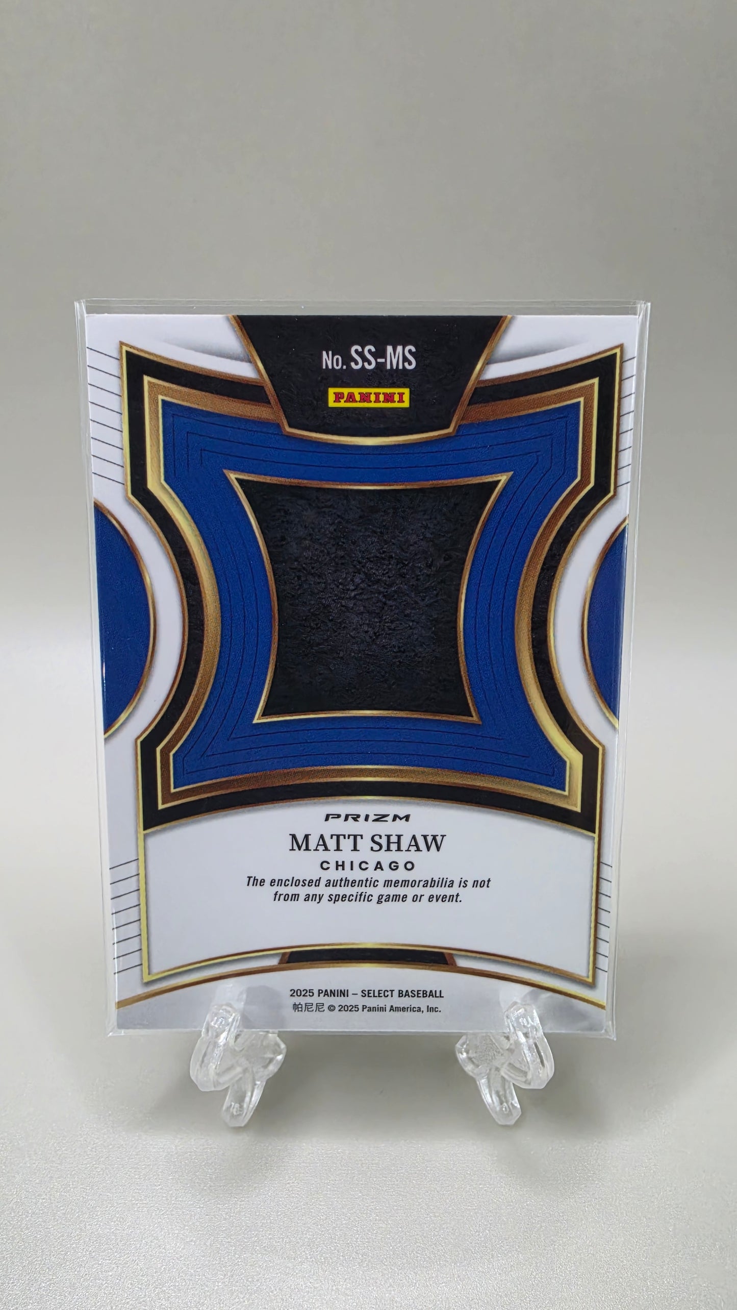 2025 Panini Select Matt Shaw Ice Prizm Selective Swatches RC #SS-MS