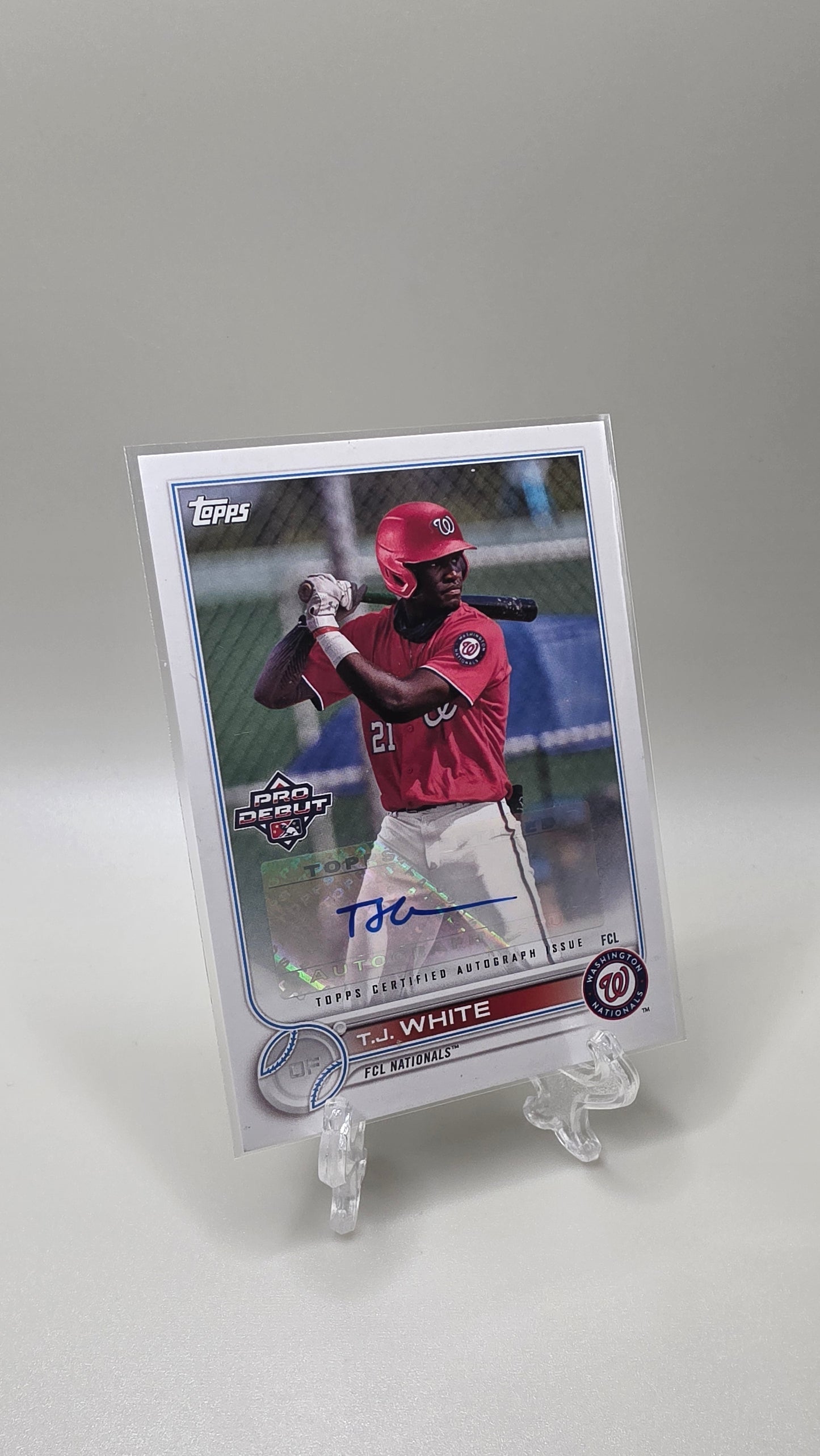 2022 Topps Pro Debut T.J.White Autograph Card # PD-191