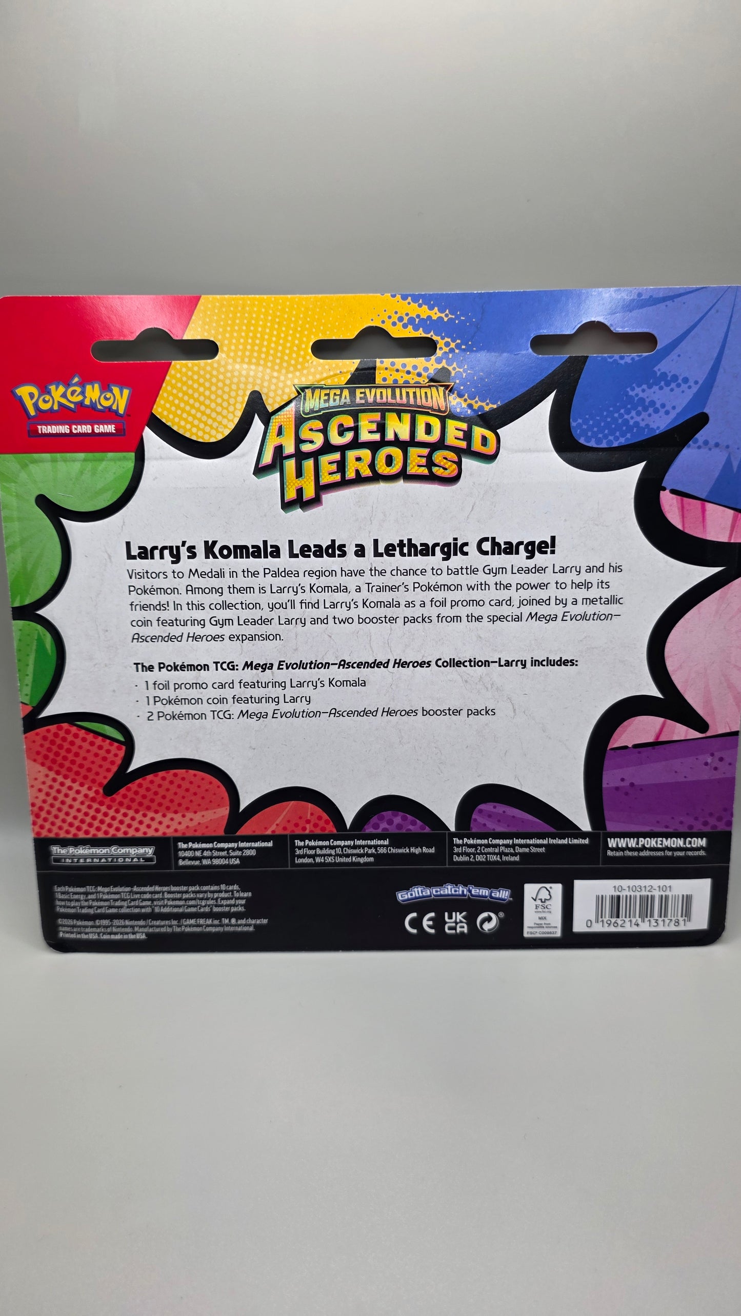 Pokémon TCG Ascended Heroes Larry's Komala 2pk Blister Mega Evolution