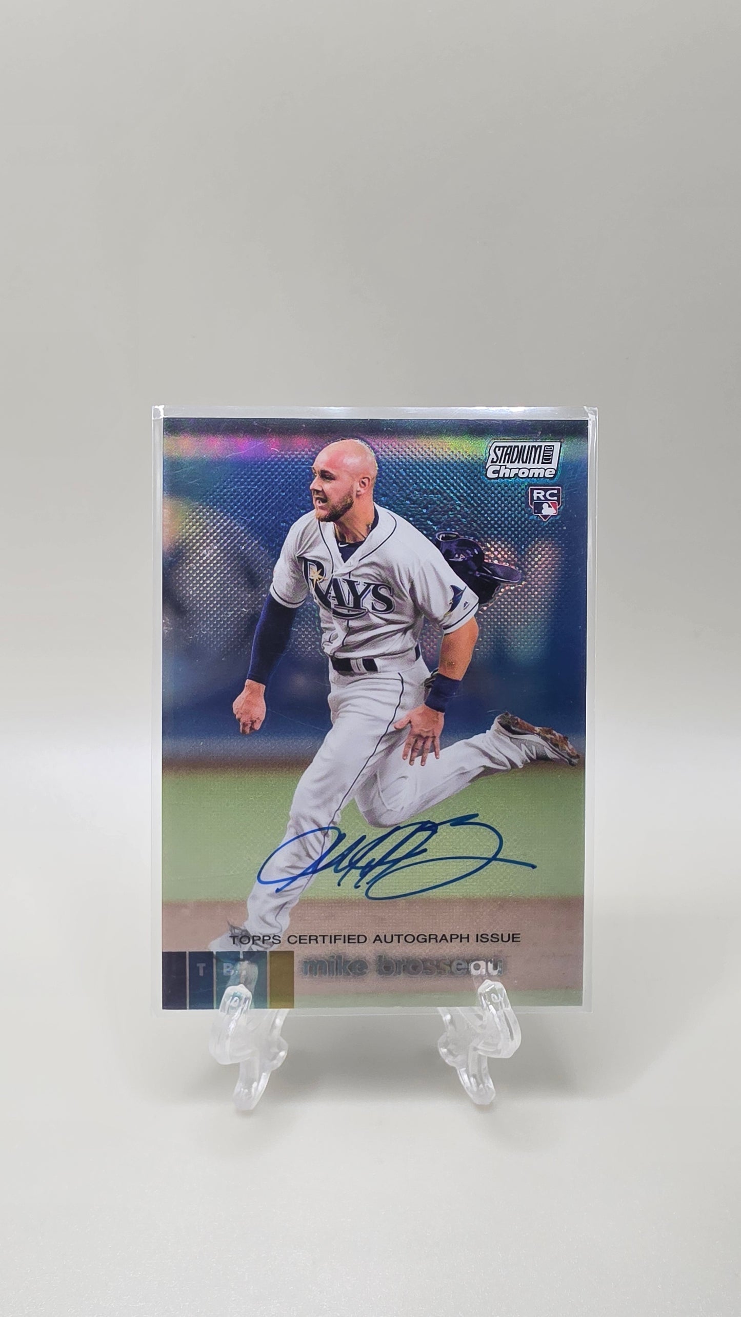 2020 Topps Stadium Club Chrome Mike Brosseau Rookie Auto Card # UAMR