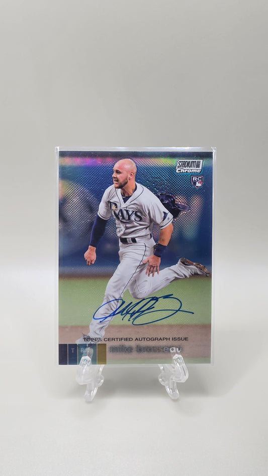 2020 Topps Stadium Club Chrome Mike Brosseau Rookie Auto Card # UAMR