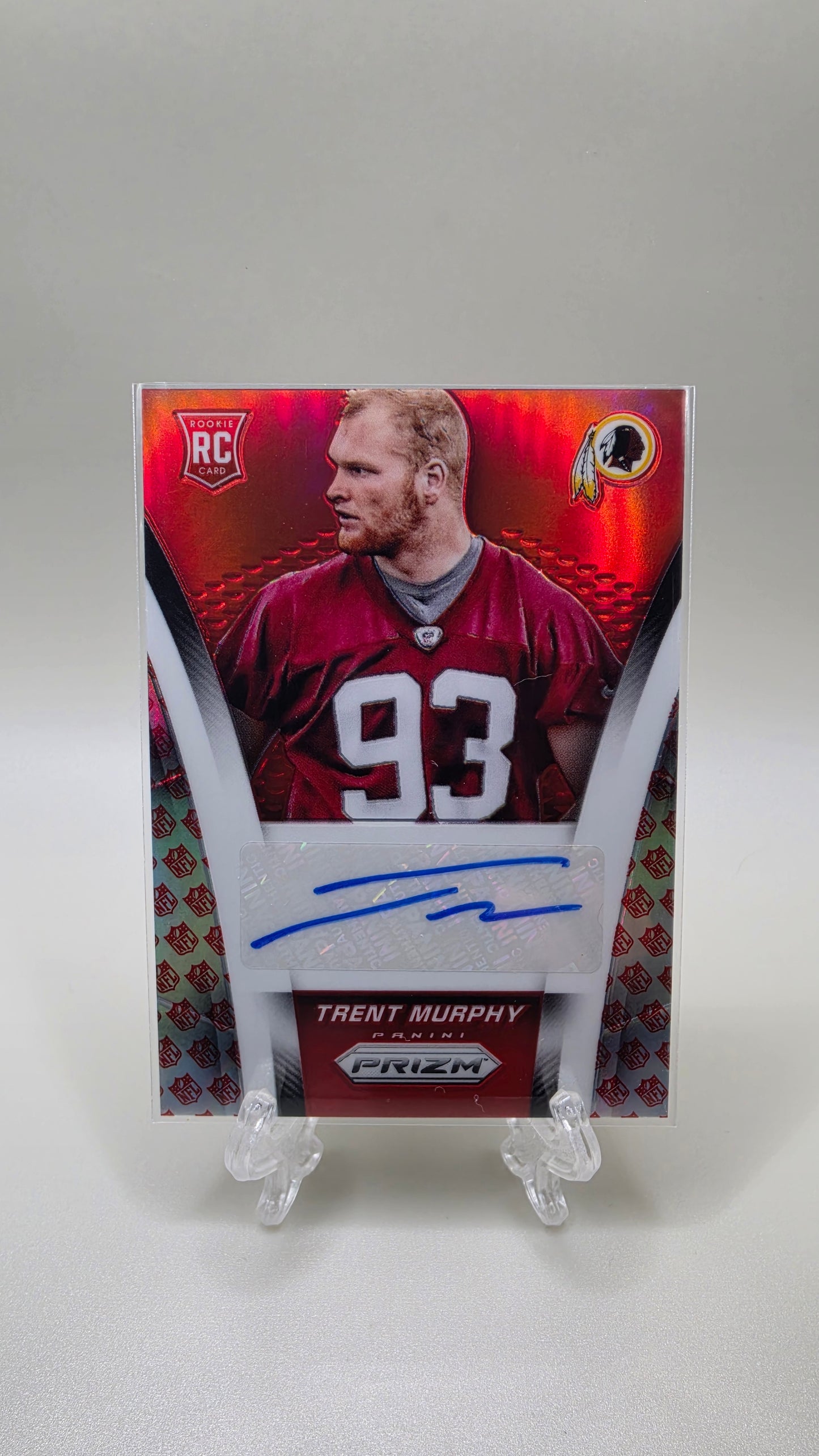 2014 Panini Prizm NFL Shield Logo Prizm Trent Murphy #AR‑MU – /60 Autograph Card