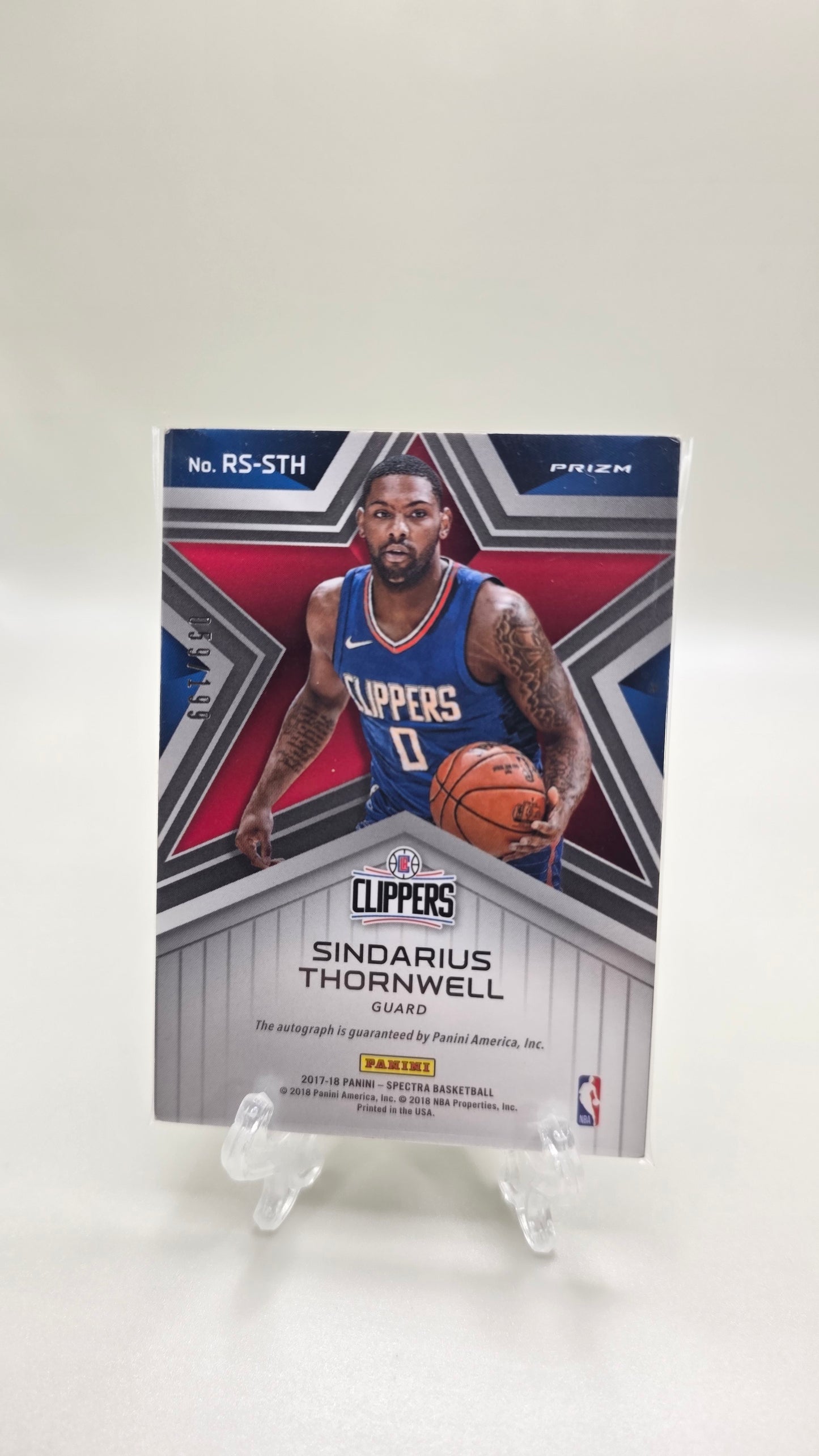 2017 Panini Spectra Rising Stars Signatures Sindarius Thornwell Auto #/199 Card RS-STH