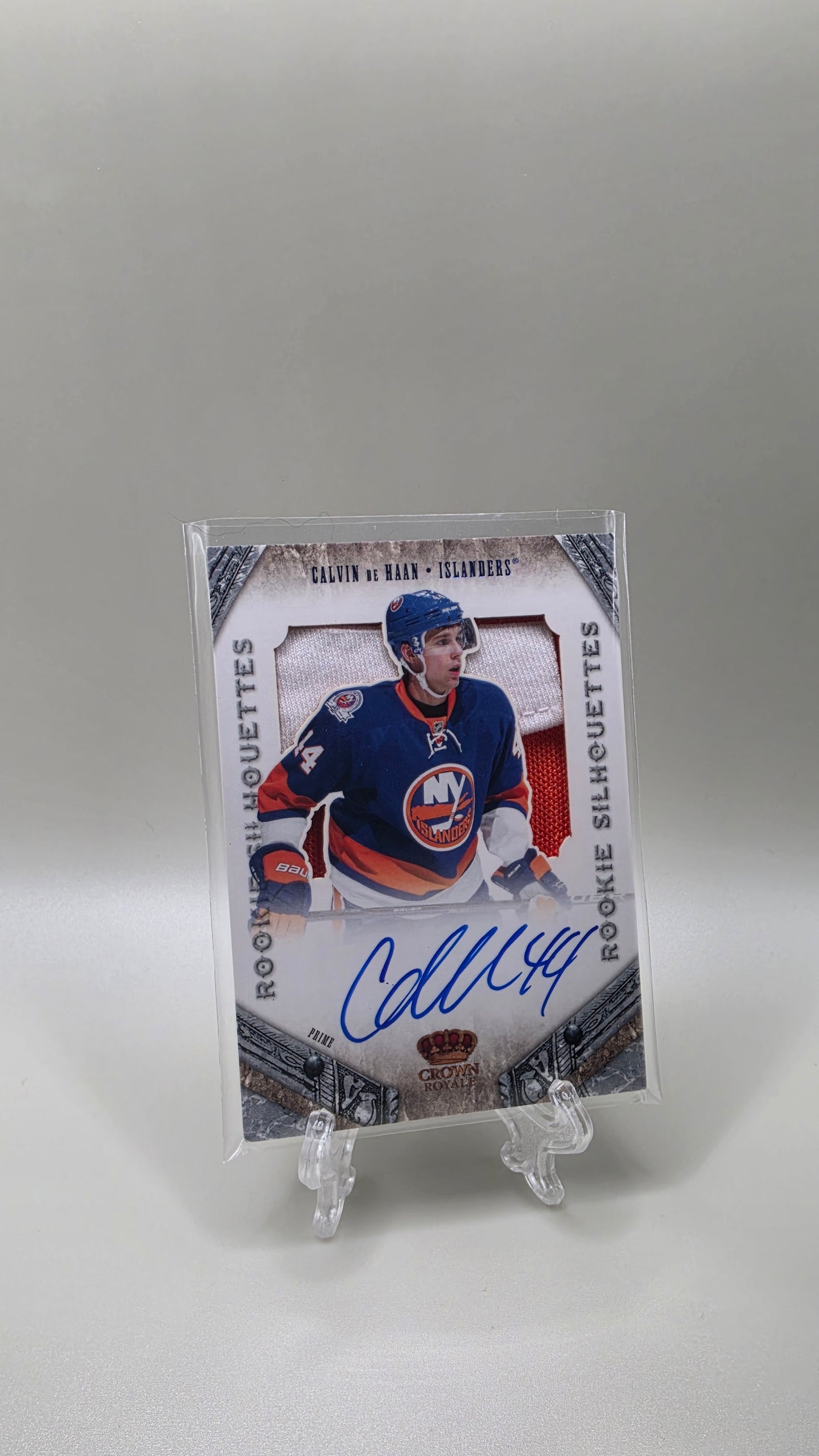 2012 Crown Royale Calvin De Haan Rookie Silhouettes RPA #/99 Card # 233