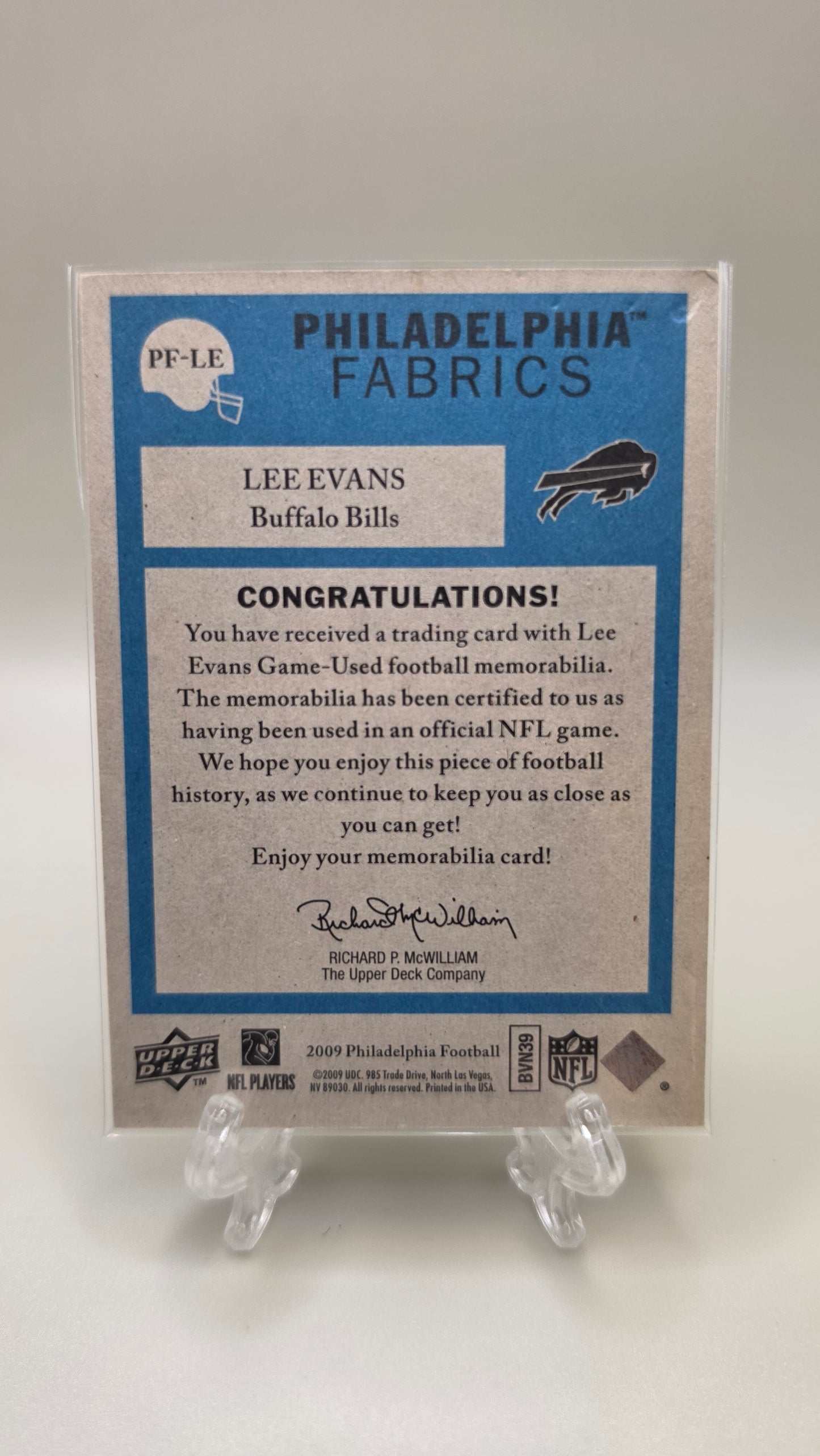 2009 Upper Deck Lee Evans Philadelphia Fabrics #PF-LE