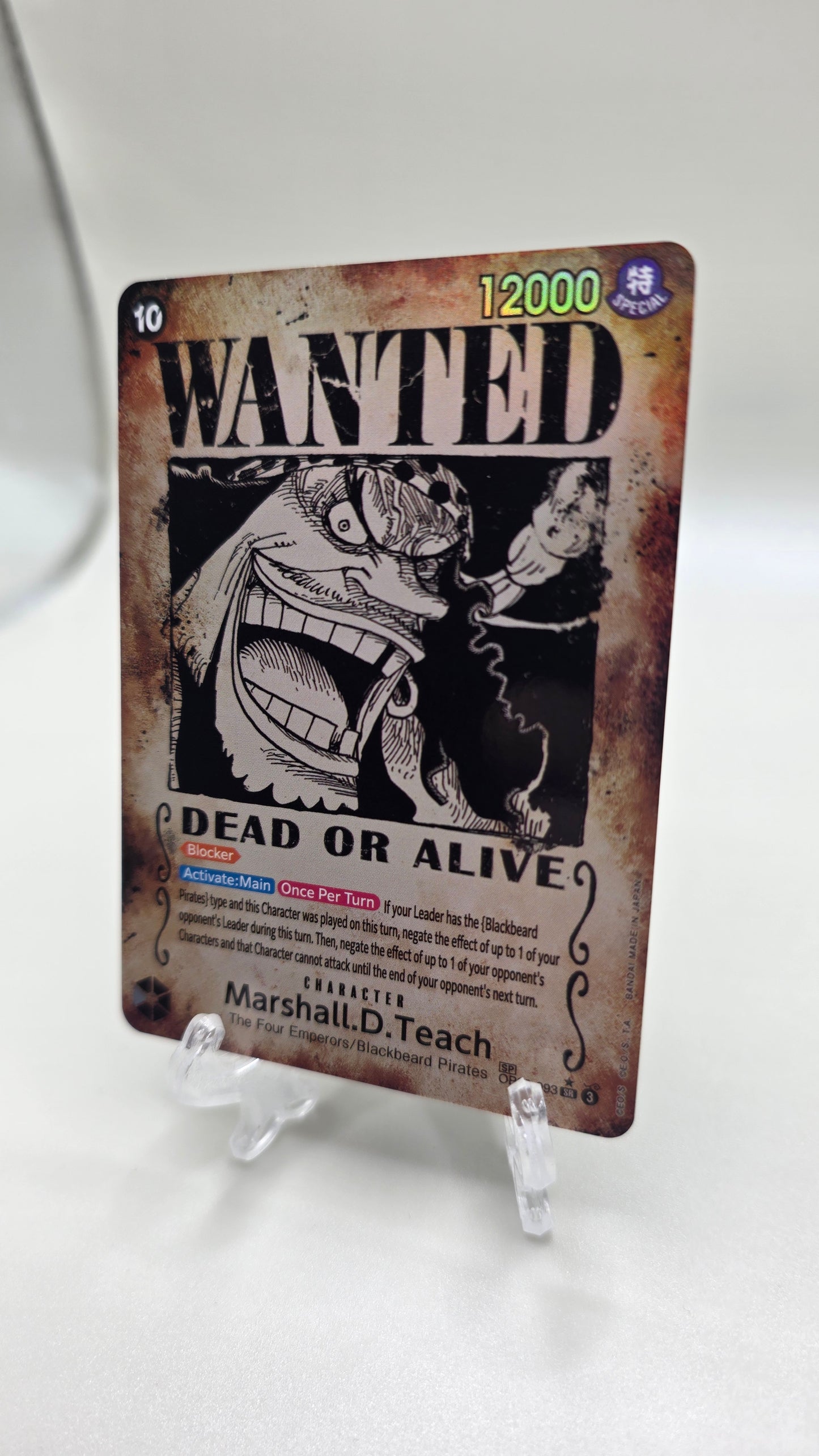 Marshall.D.Teach OP09-093 SR⭐ Alt Art Wanted Poster One Piece TCG (Emperors in the New World Set) English