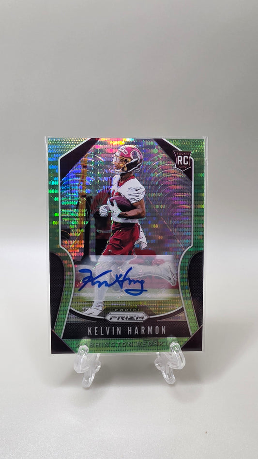 2019 Panini Prizm Kelvin Harmon Green Prizm Rookie Auto Card #363